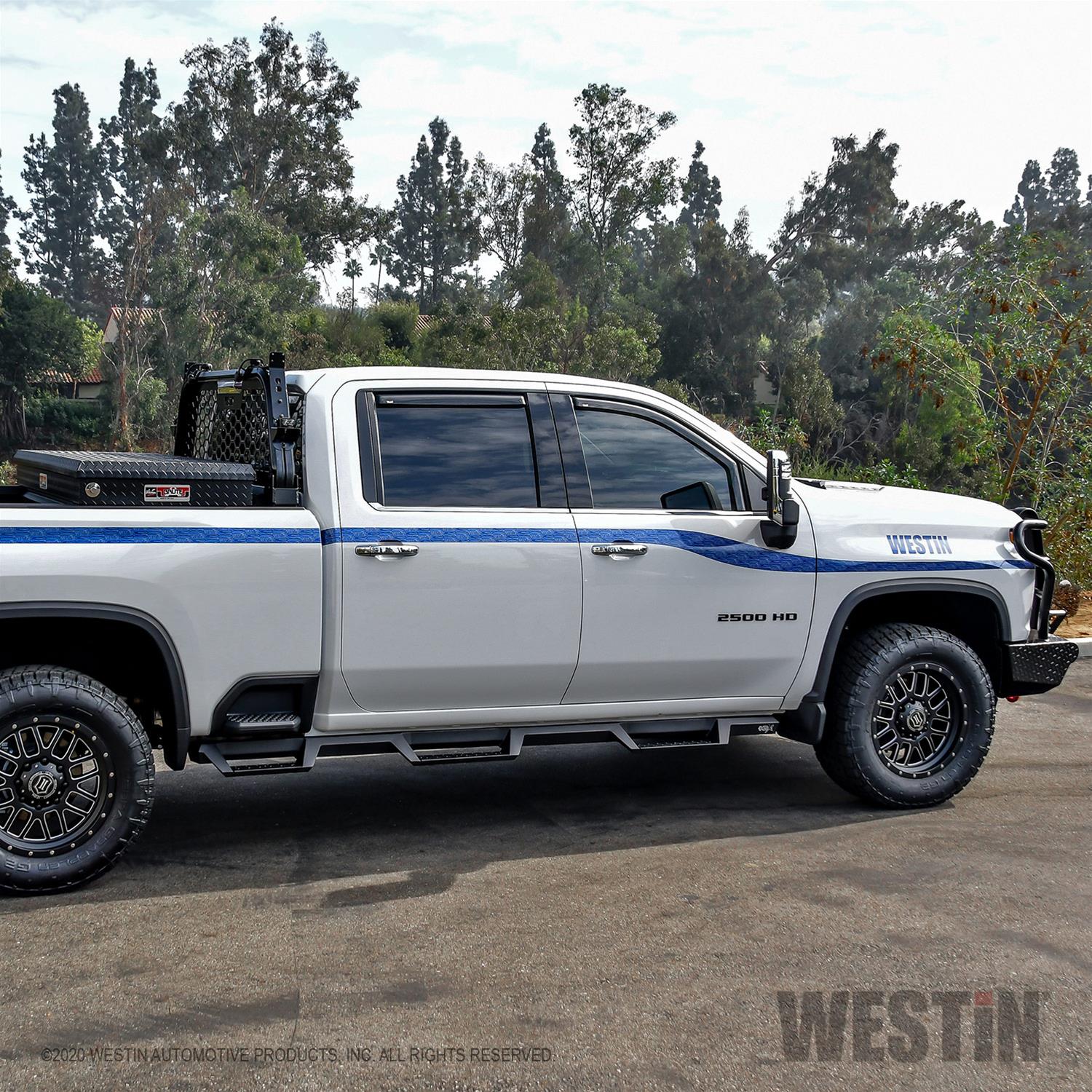 Westin 2020 Chevy Silverado 2500/3500 Crew Cab (6.5ft Bed) HDX W2W Nerf Step Bars - Textured Black thumbnail 2