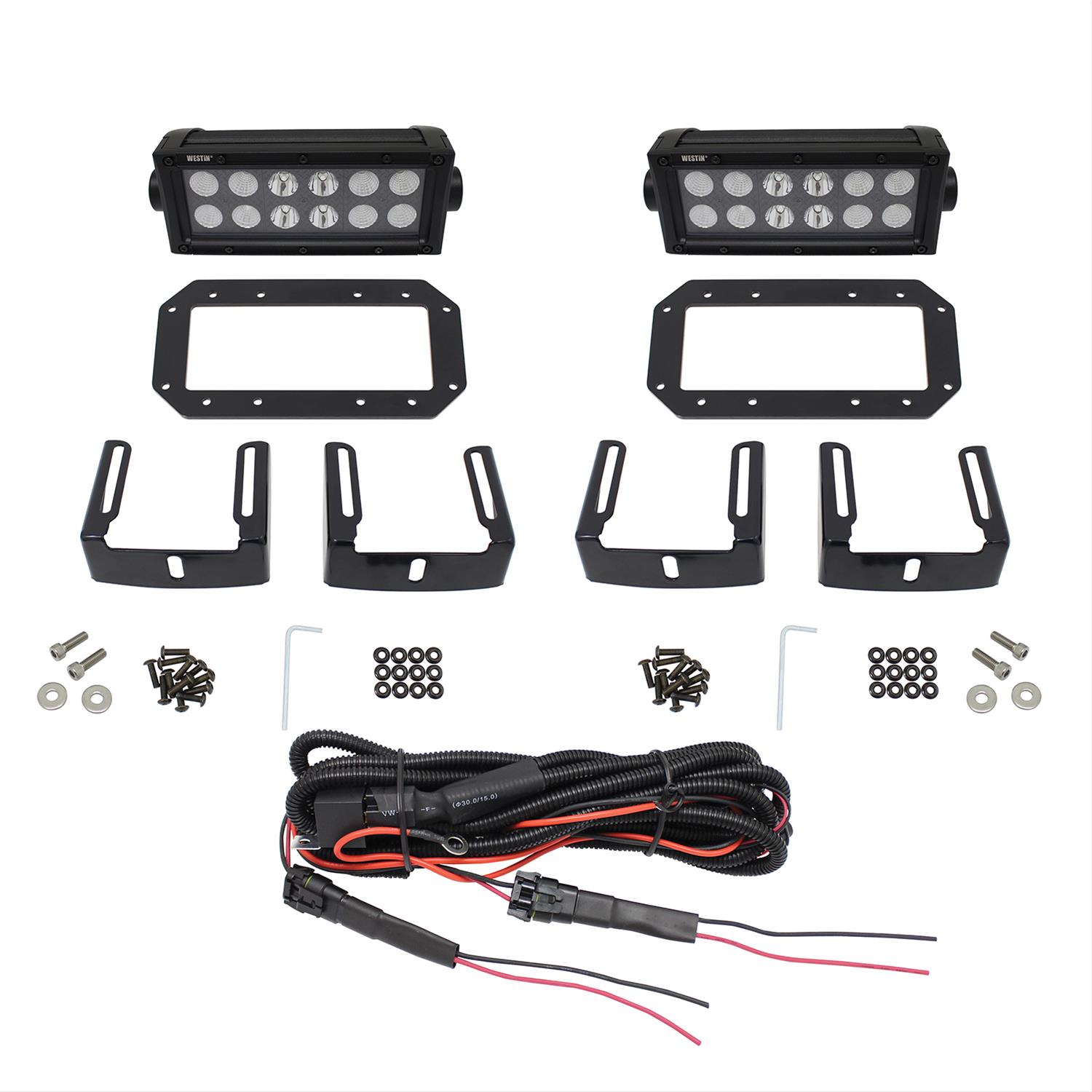 Westin HDX Flush Mount B-FORCE LED Light Kit (Set of 2) w/wiring harness - Black thumbnail 5