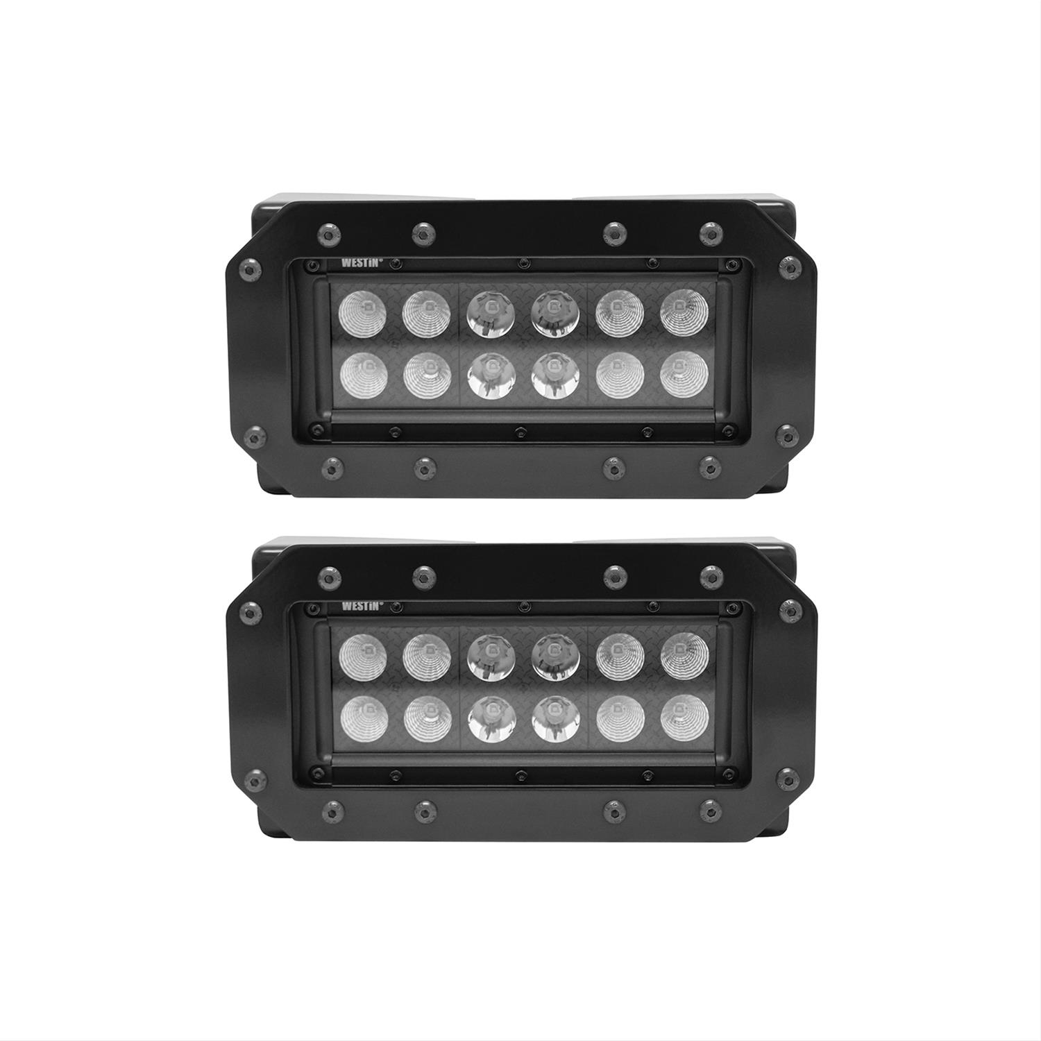 Westin HDX Flush Mount B-FORCE LED Light Kit (Set of 2) w/wiring harness - Black thumbnail 7
