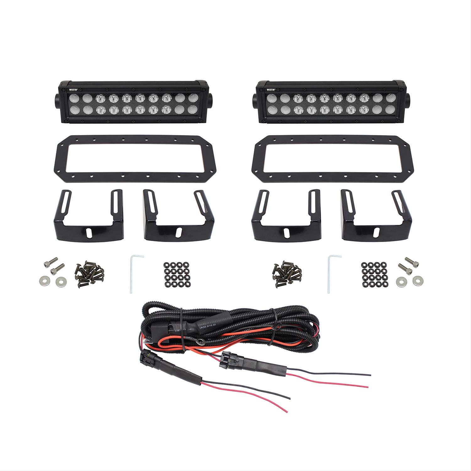 Westin HDX Flush Mount B-FORCE LED Light Kit (Set of 2) w/wiring harness - Black thumbnail 4