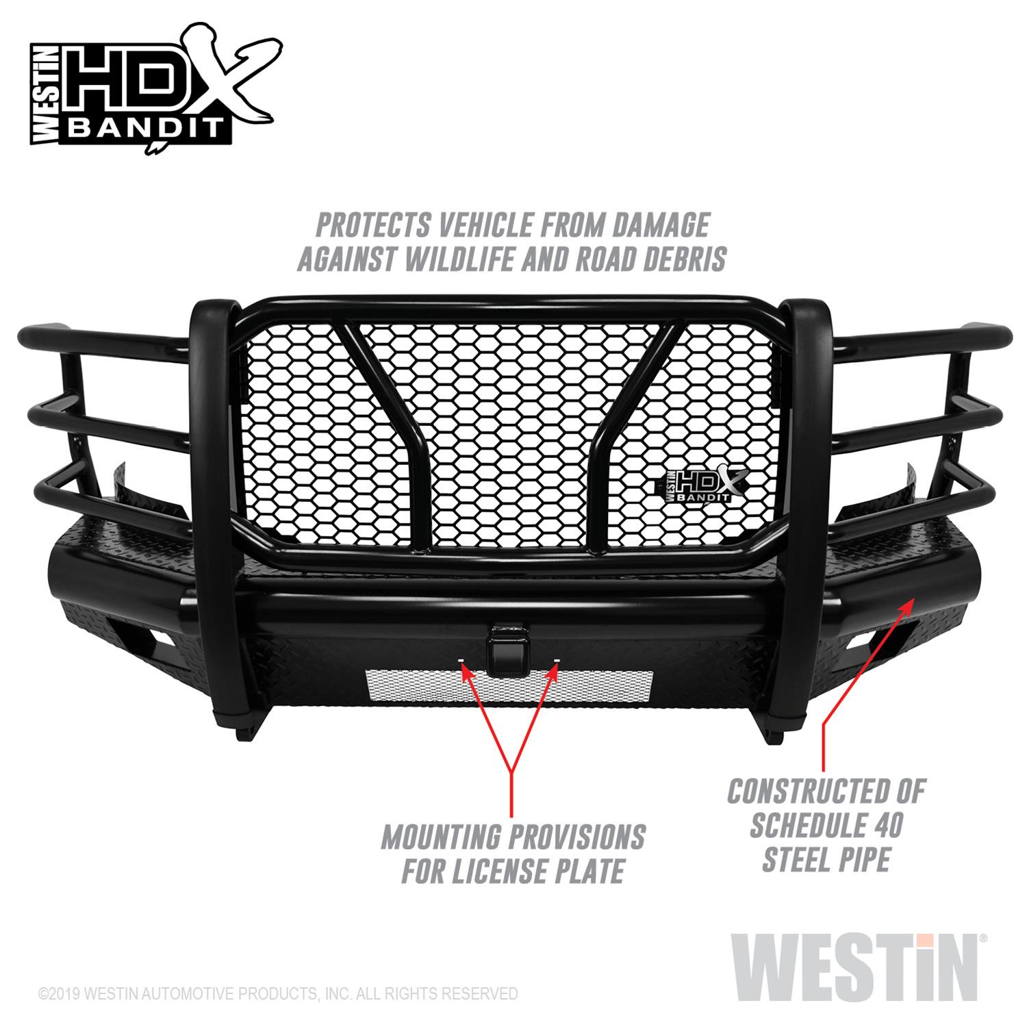 Westin 11-14 Chevrolet Silverado 2500/3500 HDX Bandit Front Bumper - Blk thumbnail 3