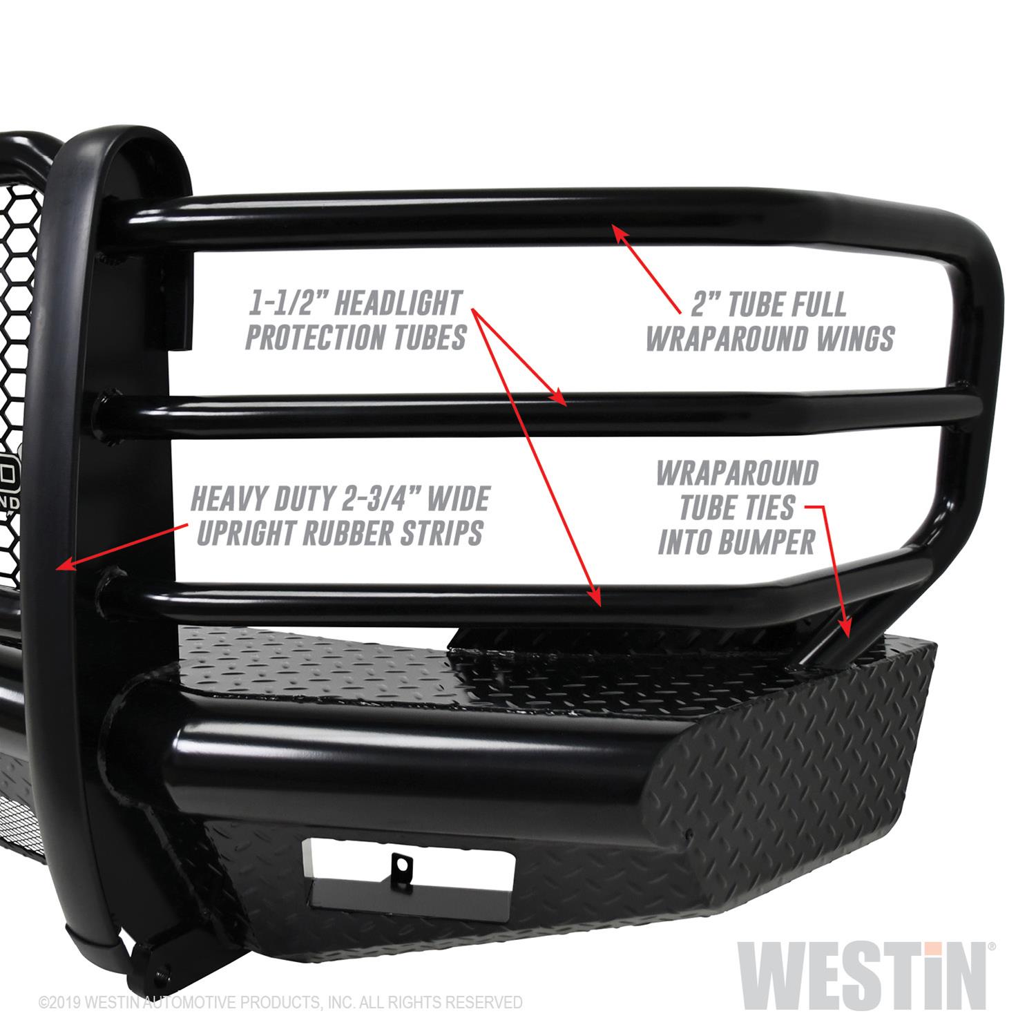 Westin 11-14 Chevrolet Silverado 2500/3500 HDX Bandit Front Bumper - Blk thumbnail 7