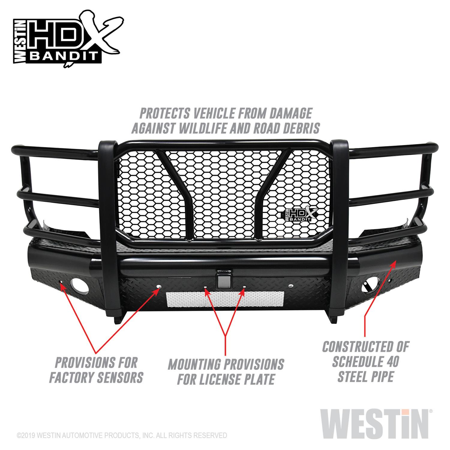 Westin/HDX Bandit 15-19 Chevrolet Silverado 2500/3500 Front Bumper - Black thumbnail 5
