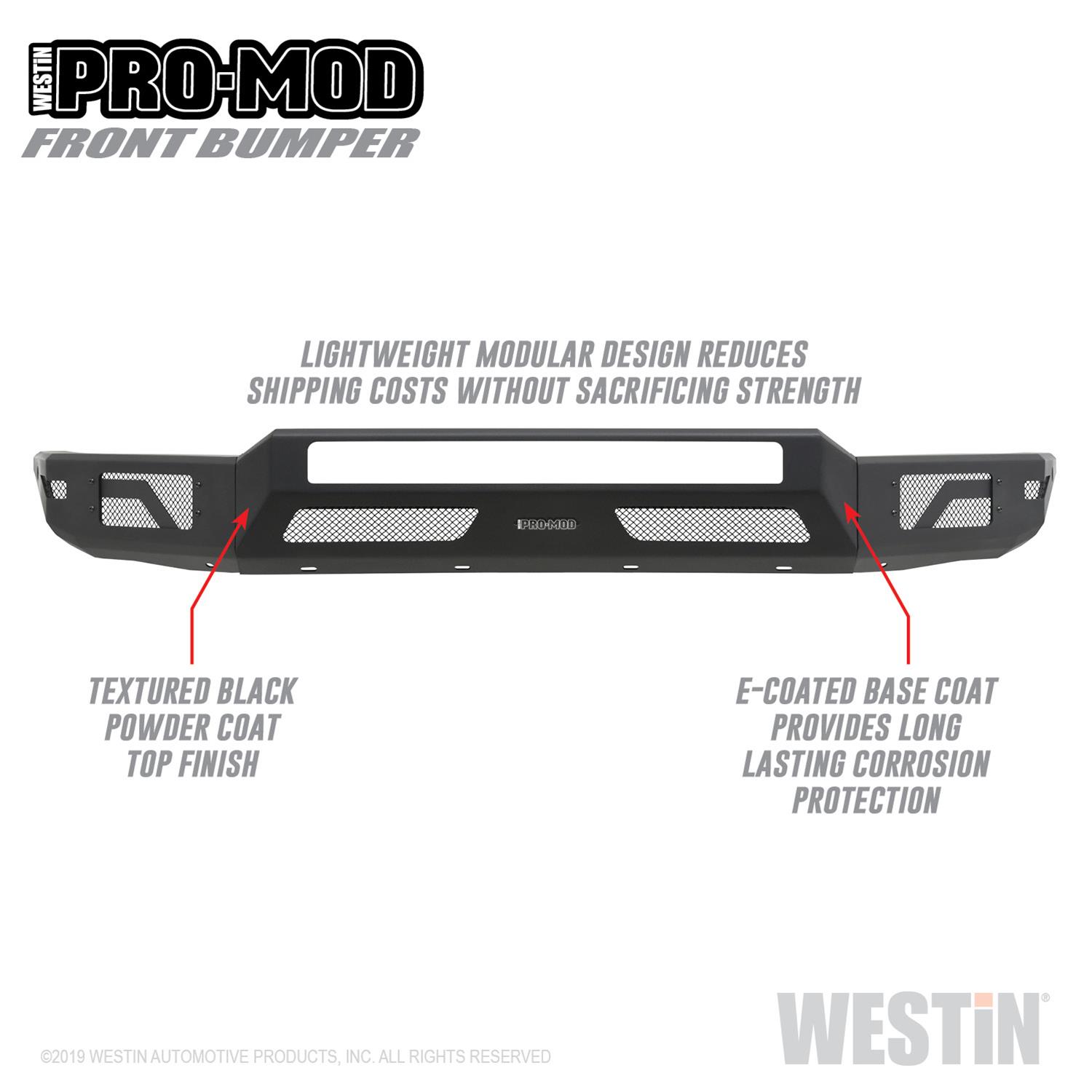 Westin 16-20 Toyota Tacoma Pro-Mod Front Bumper - Textured Black thumbnail 4