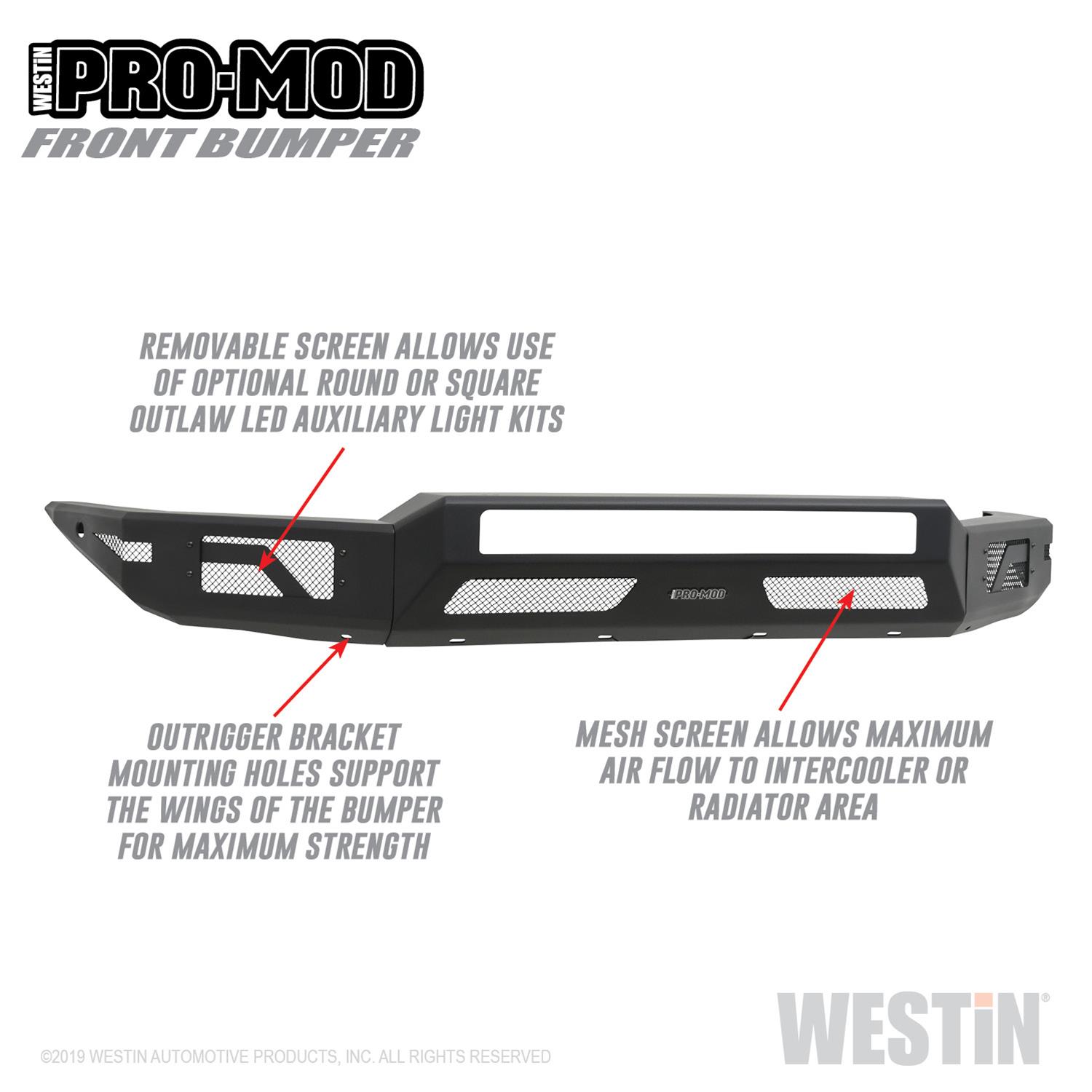 Westin 16-20 Toyota Tacoma Pro-Mod Front Bumper - Textured Black thumbnail 3