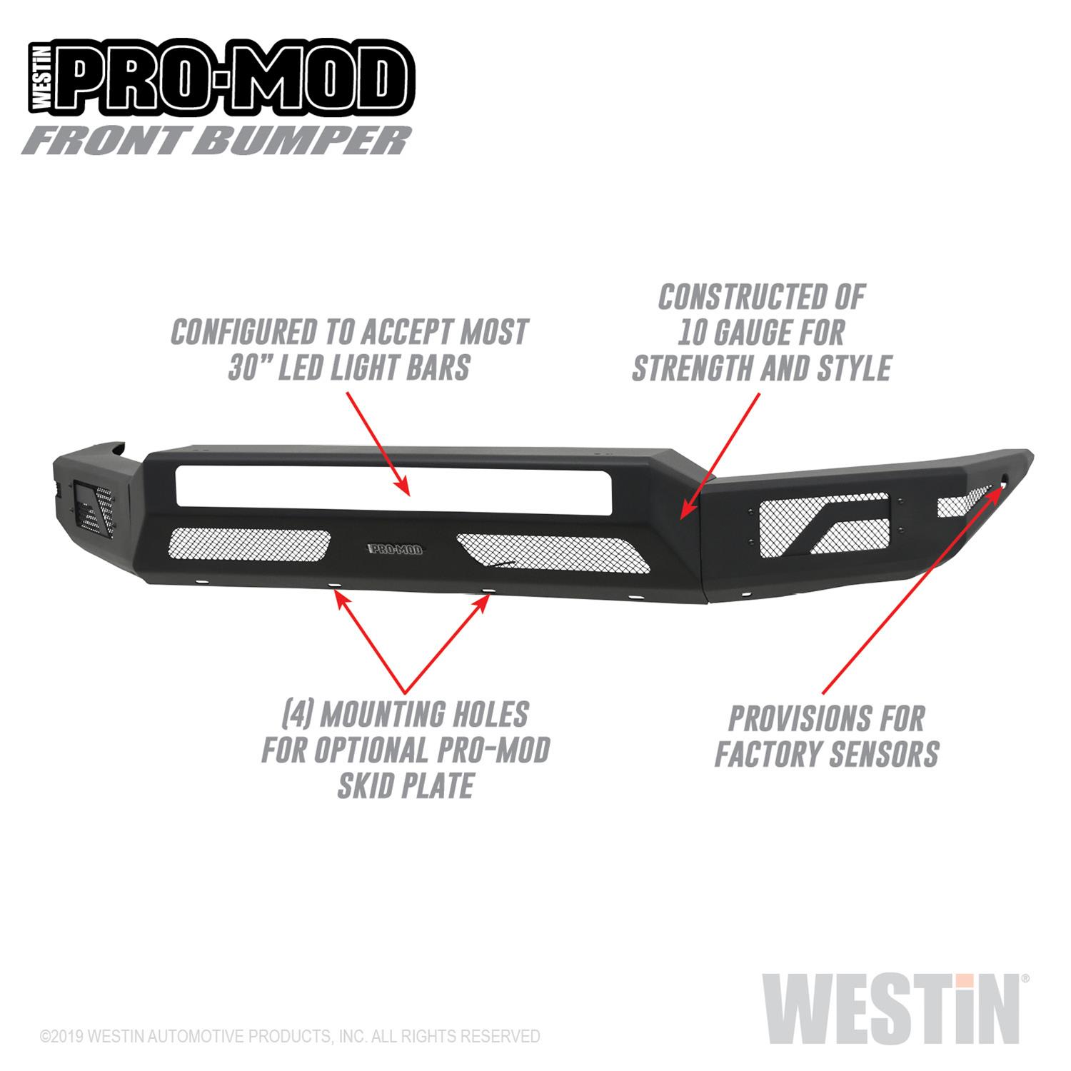 Westin 16-20 Toyota Tacoma Pro-Mod Front Bumper - Textured Black thumbnail 5