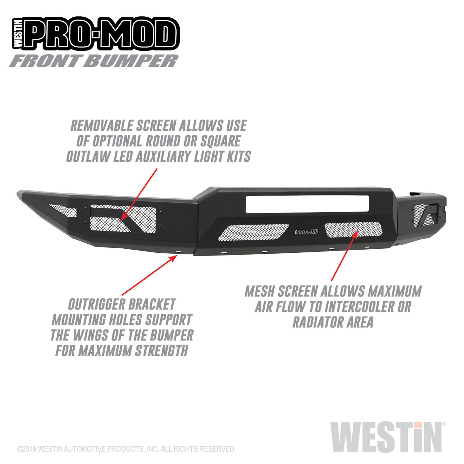 Westin 15-20 Chevrolet Colorado Pro-Mod Front Bumper - Textured Black thumbnail 2