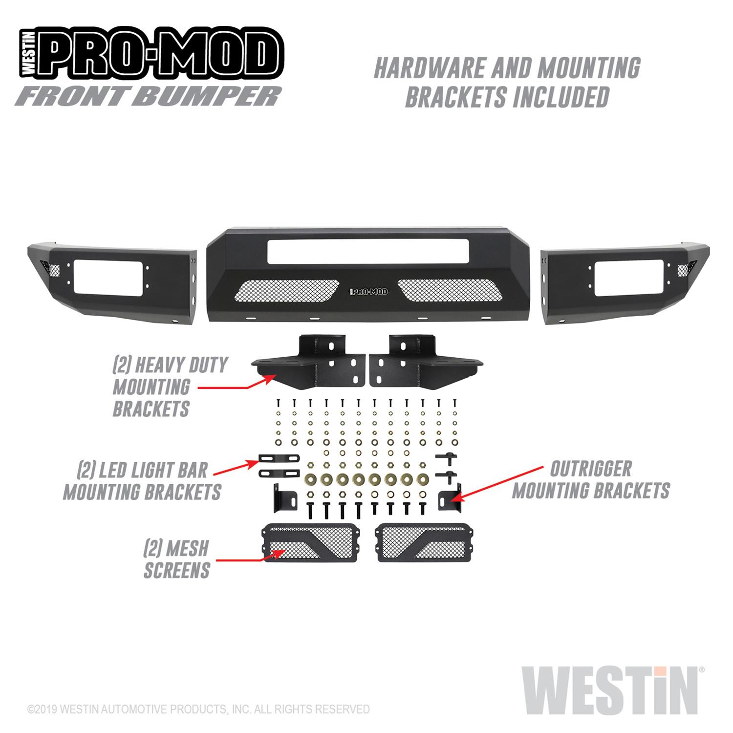 Westin 15-20 Chevrolet Colorado Pro-Mod Front Bumper - Textured Black