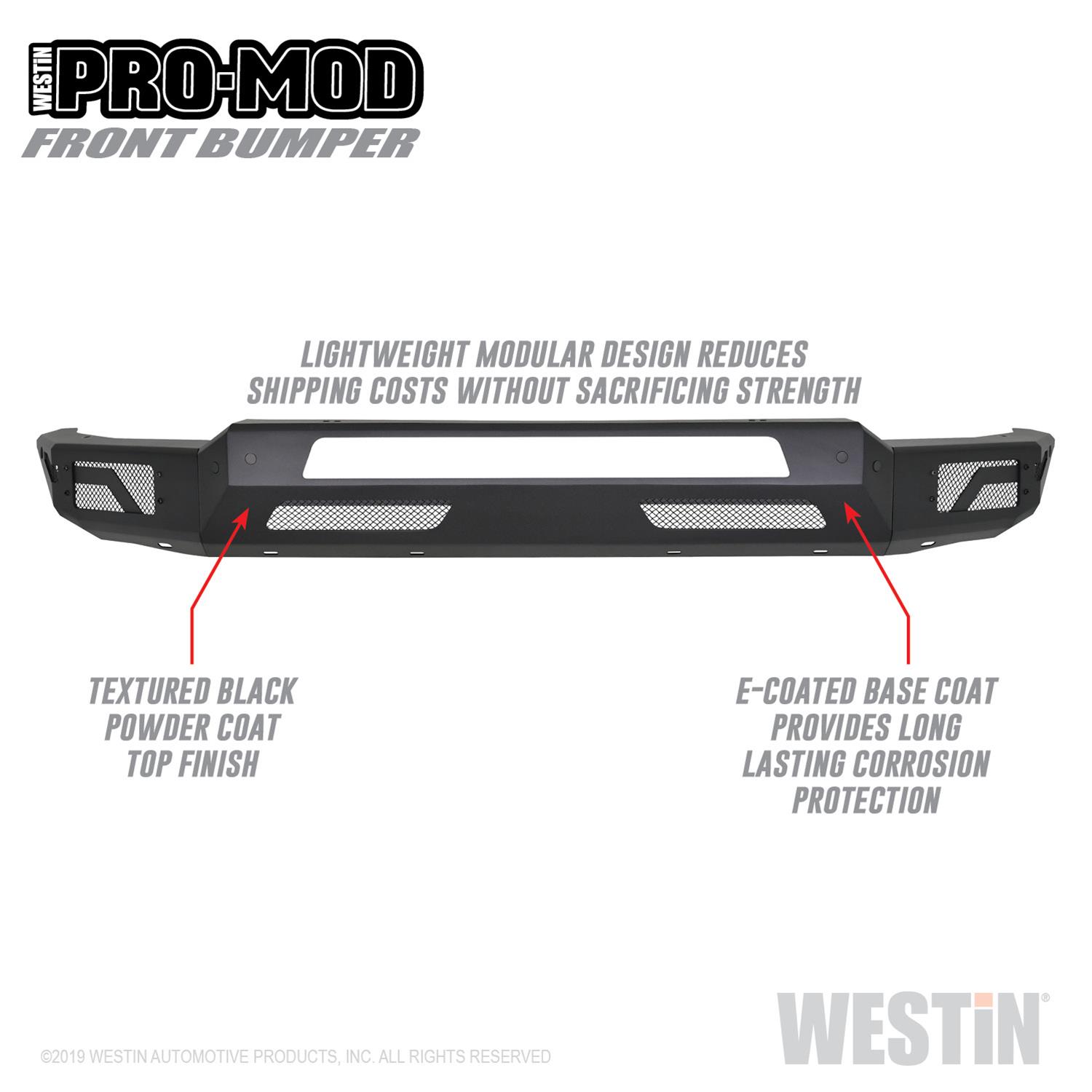 Westin 2019 Dodge Ram 1500 ( Excludes 1500 Classic & Rebel Models ) Pro-Mod Front Bumper - Text. Blk thumbnail 6