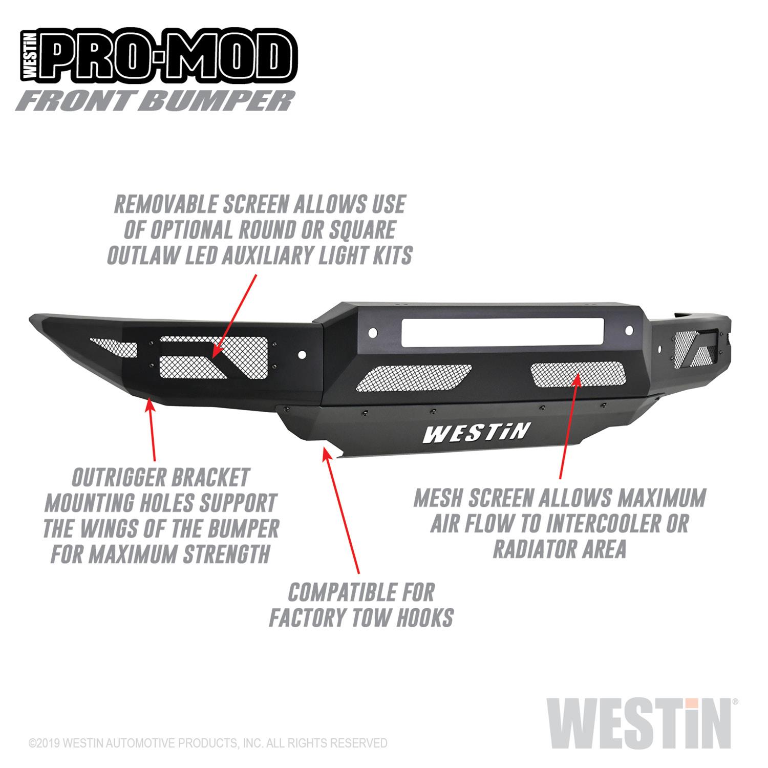 Westin 19-21 Ford Ranger Pro-Mod Front Bumper - Tex. Blk thumbnail 3