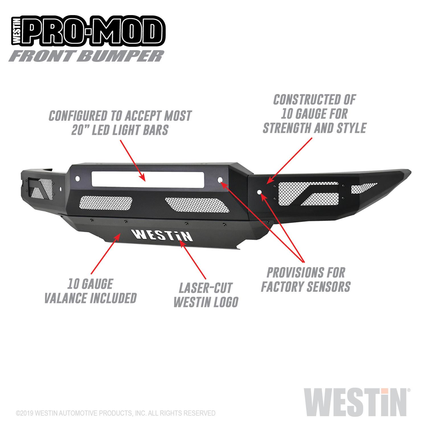 Westin 19-21 Ford Ranger Pro-Mod Front Bumper - Tex. Blk thumbnail 4