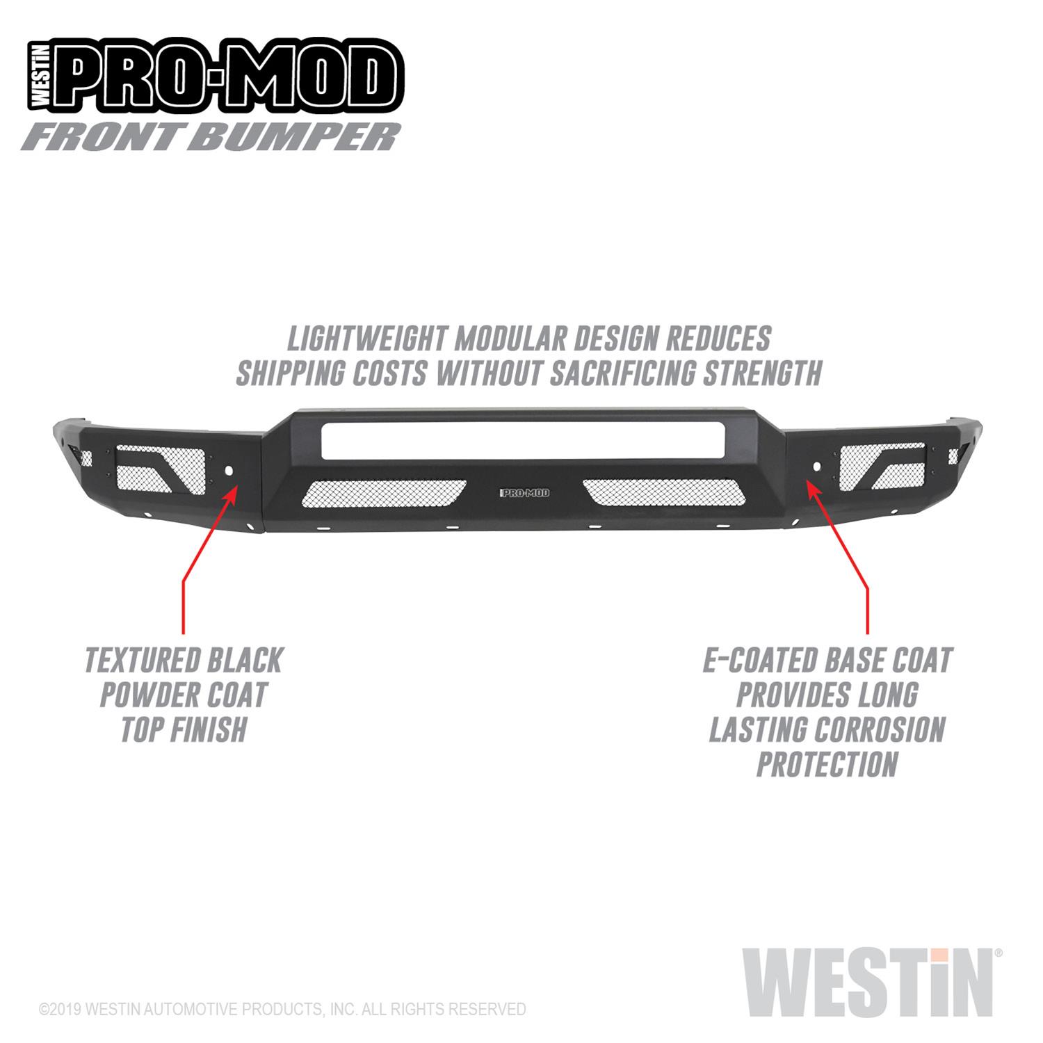 Westin 15-19 Chevrolet Silverado 2500/3500 Pro-Mod Front Bumper - Textured Black thumbnail 4