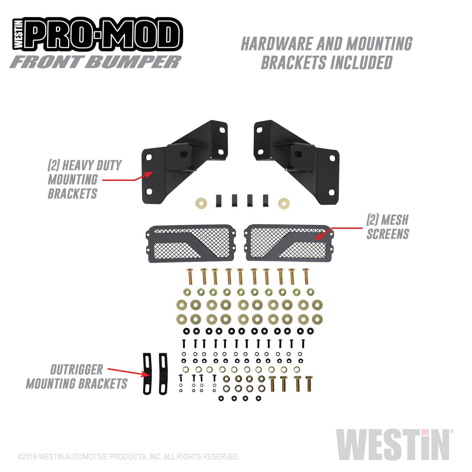 Westin 15-19 Chevrolet Silverado 2500/3500 Pro-Mod Front Bumper - Textured Black thumbnail 2