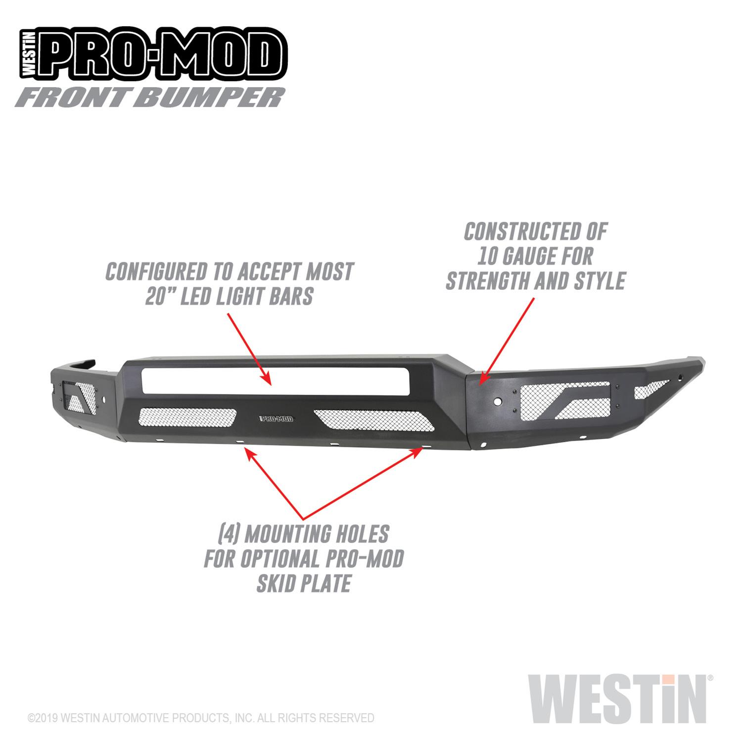 Westin 15-19 Chevrolet Silverado 2500/3500 Pro-Mod Front Bumper - Textured Black thumbnail 5