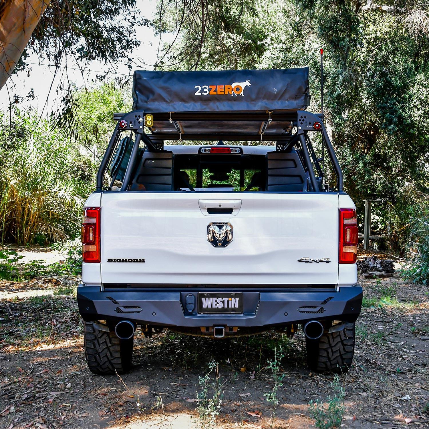 Westin Pro-Series Rear Bumpers for 2019-2024 1500 - 58-421075 Bumper, Pro-Series, Fabricated, Steel, Black Textured Powdercoated, Ram, Each