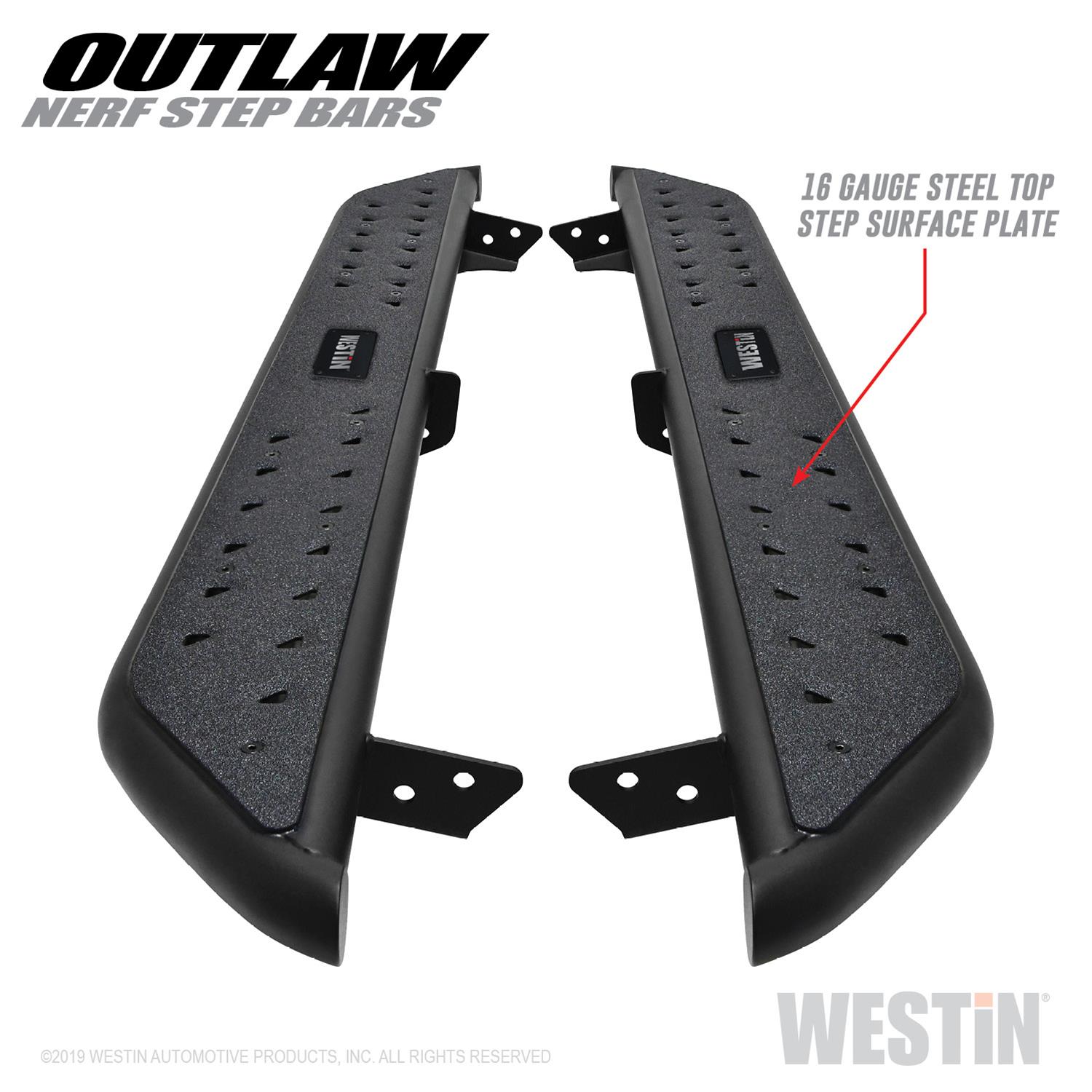 Westin 05-19 Toyota Tacoma Double Cab Outlaw Nerf Step Bars thumbnail 4