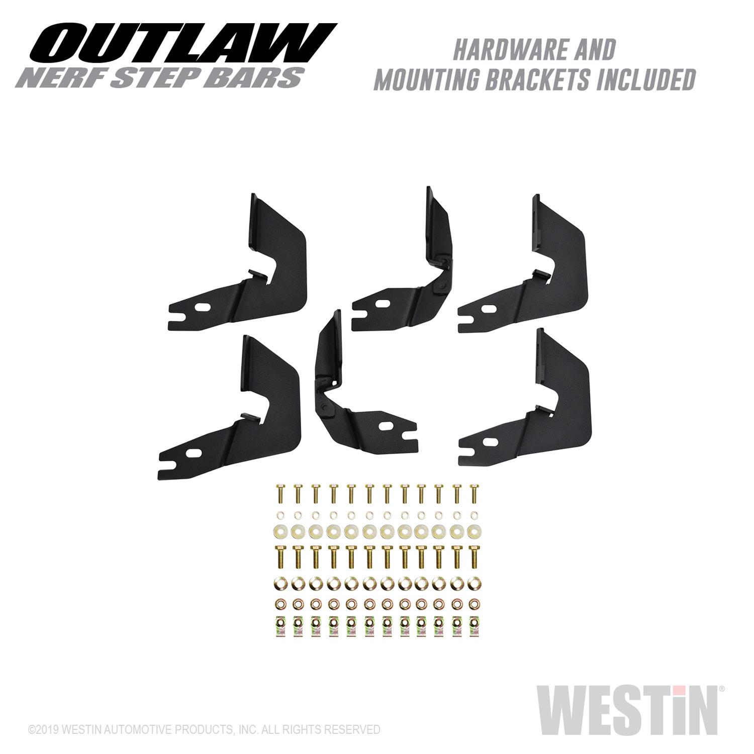 Westin 14-18 Chevrolet/GMC Silv/Seirra 1500 Double Cab Outlaw Nerf Step Bars - Textured Black thumbnail 8