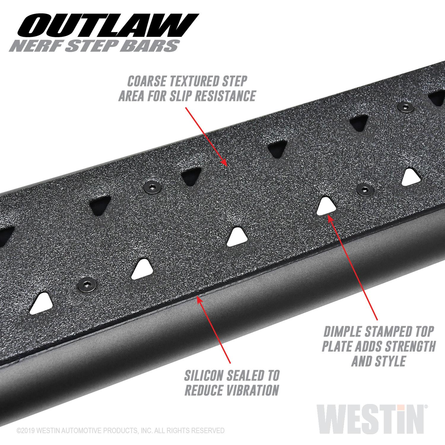 Westin 14-18 Chevrolet/GMC Silv/Seirra 1500 Double Cab Outlaw Nerf Step Bars - Textured Black thumbnail 3
