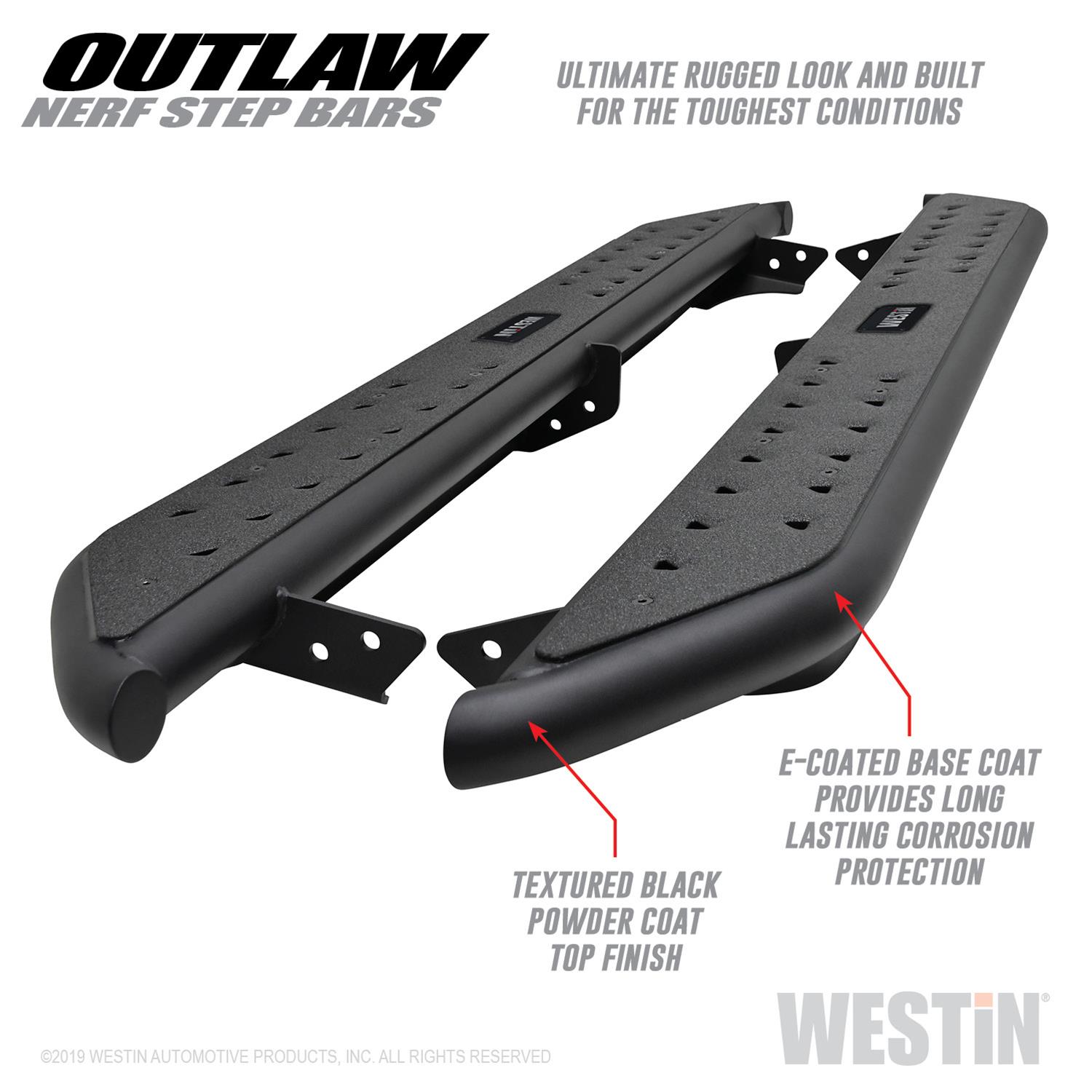 Westin Outlaw Step Bars for 2010-2023 4RUNNER - 58-53835 Bars, Nerf Bars, Outlaw, Steel, Black, Toyota, Pair thumbnail 5