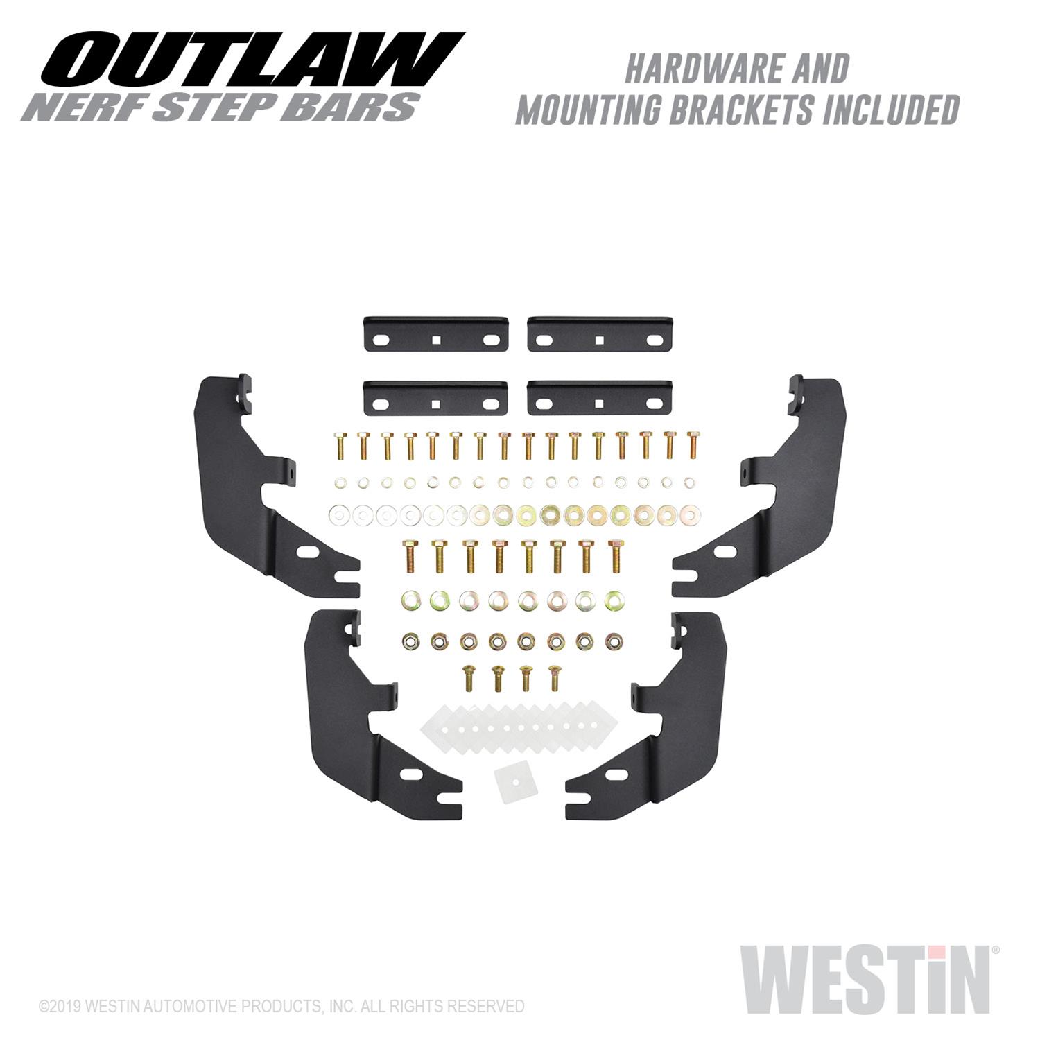 Westin Outlaw Step Bars 58-53935 Bars, Nerf Bars, Outlaw, Steel, Black, Ford, Pair thumbnail 7