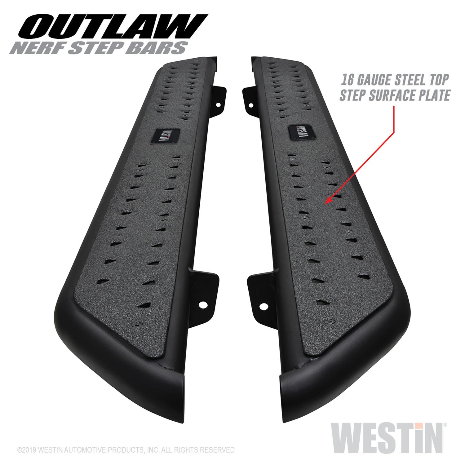 Westin Outlaw Step Bars 58-53935 Bars, Nerf Bars, Outlaw, Steel, Black, Ford, Pair thumbnail 4