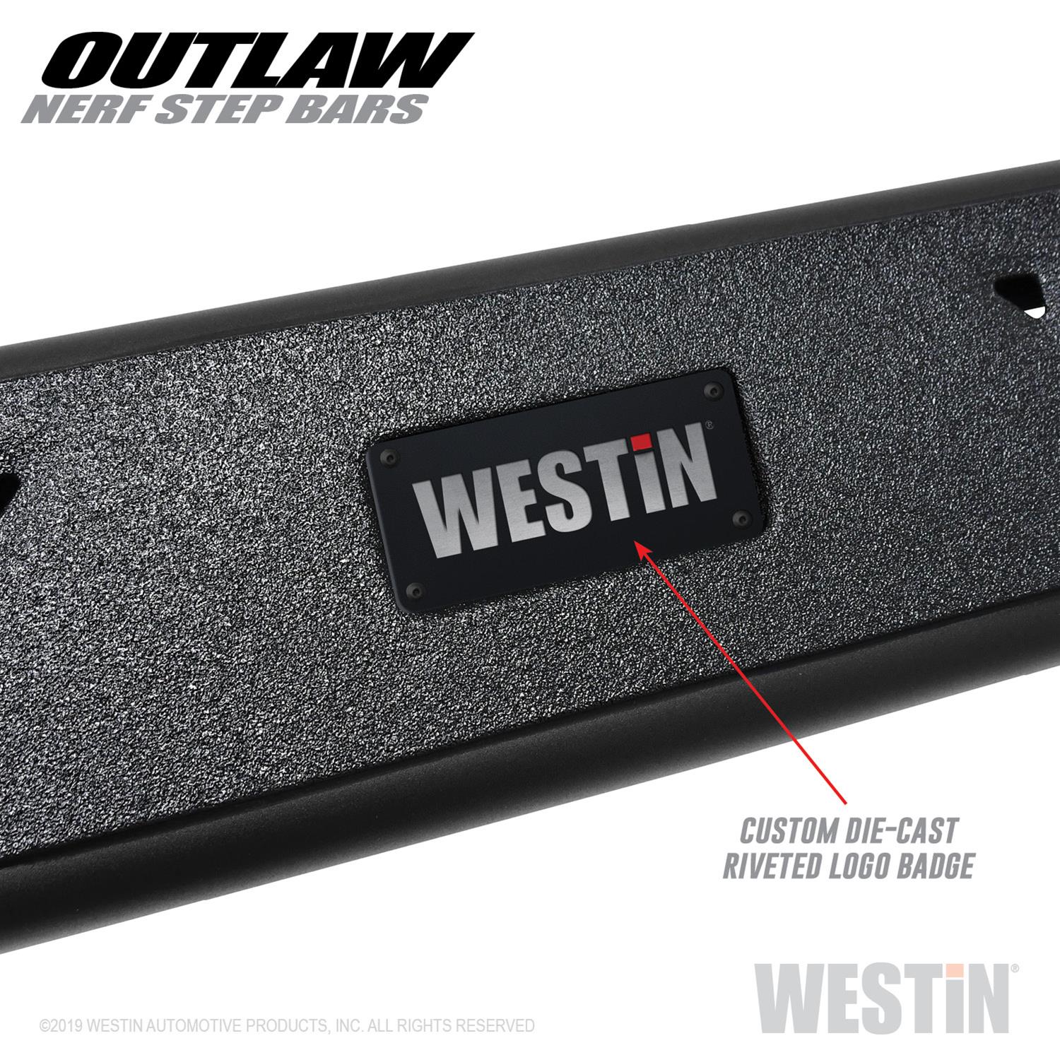 Westin Outlaw Step Bars 58-53935 Bars, Nerf Bars, Outlaw, Steel, Black, Ford, Pair