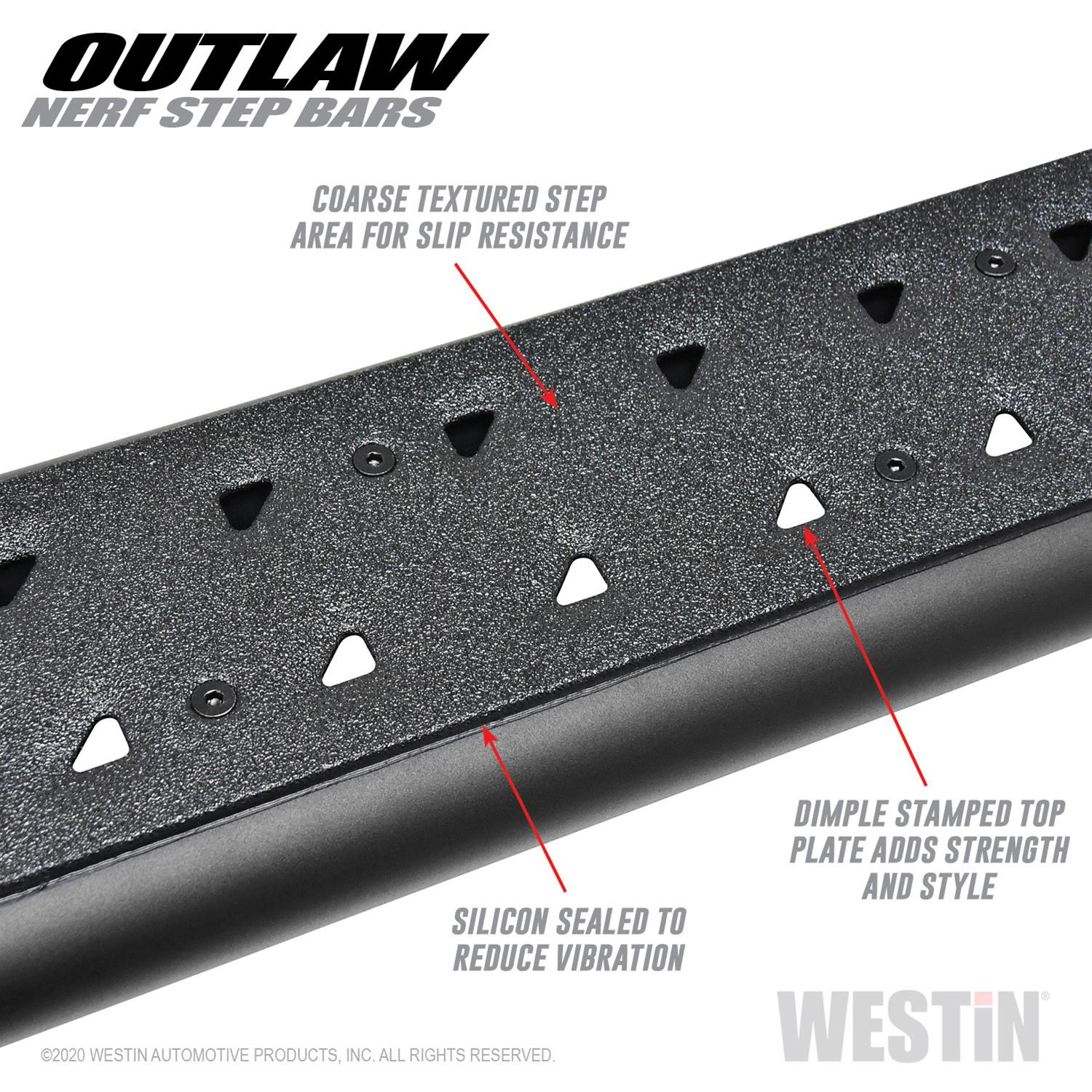 Westin 2020 Jeep Gladiator Outlaw Nerf Step Bars - Textured Black thumbnail 2