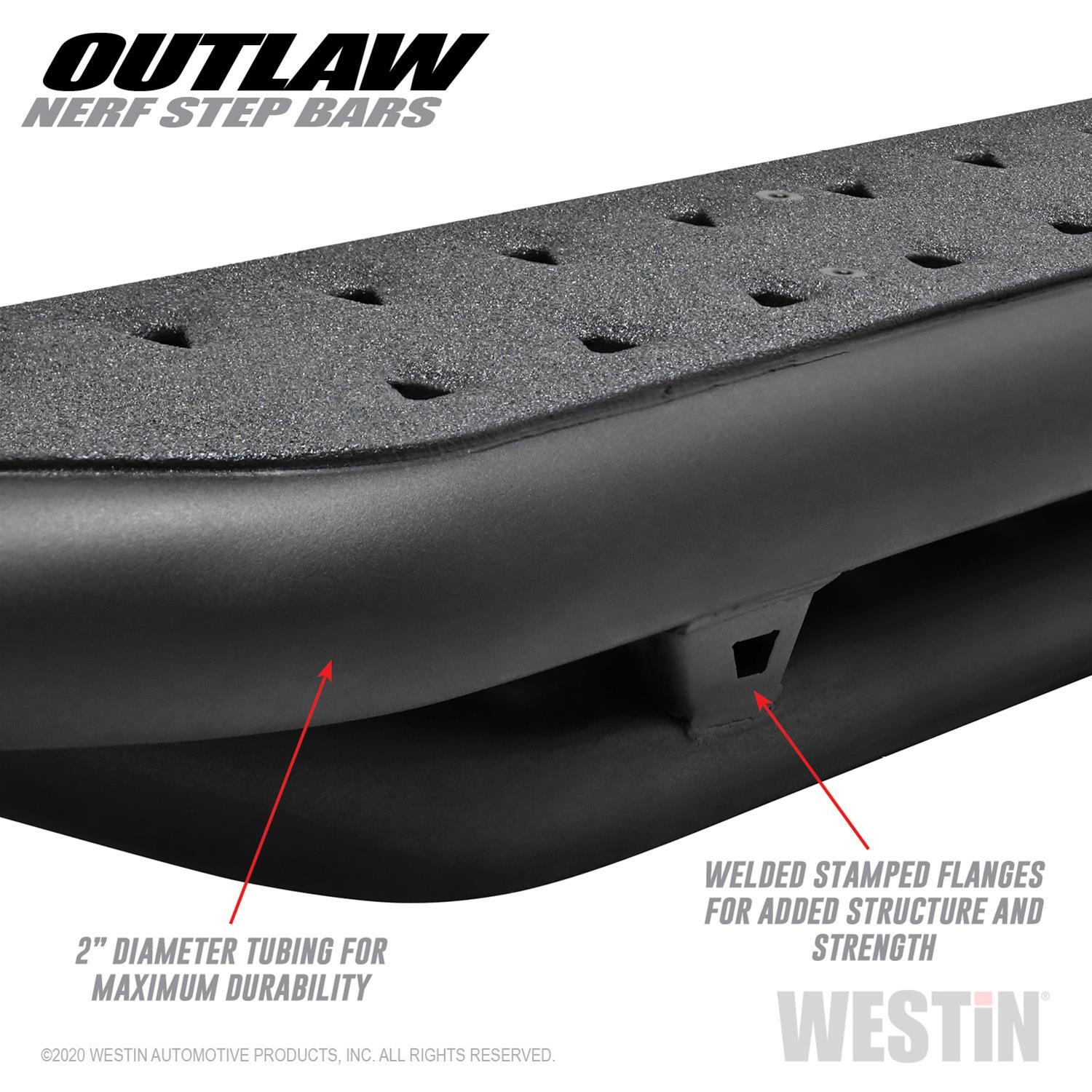Westin 2020 Jeep Gladiator Outlaw Nerf Step Bars - Textured Black thumbnail 3