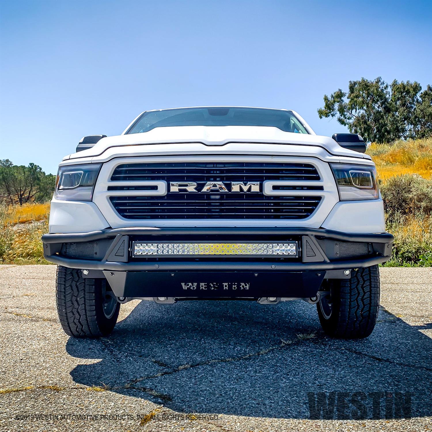 Westin Outlaw Bumpers for 2019-2023 1500 - 58-61075 Bumper, Outlaw, Tube, Steel, Black Textured Powdercoated, Ram, Each thumbnail 7