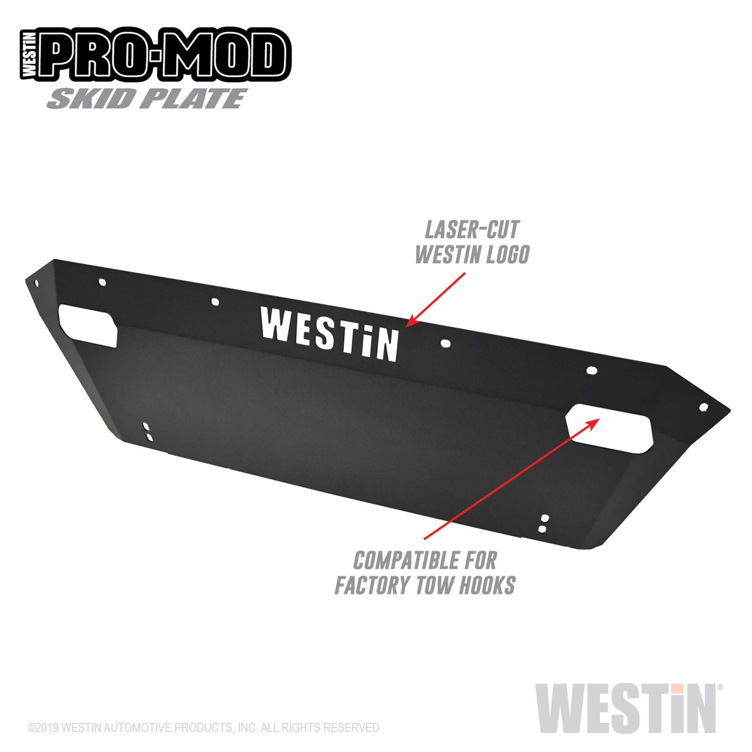 Westin 2019 Dodge Ram 1500 ( Excludes 1500 Classic & Rebel Models ) Pro-Mod Skid Plate - Text. Blk thumbnail 4