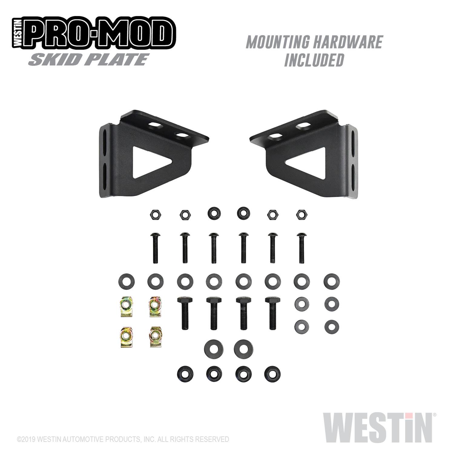 Westin 2019 Dodge Ram 1500 ( Excludes 1500 Classic & Rebel Models ) Pro-Mod Skid Plate - Text. Blk thumbnail 2