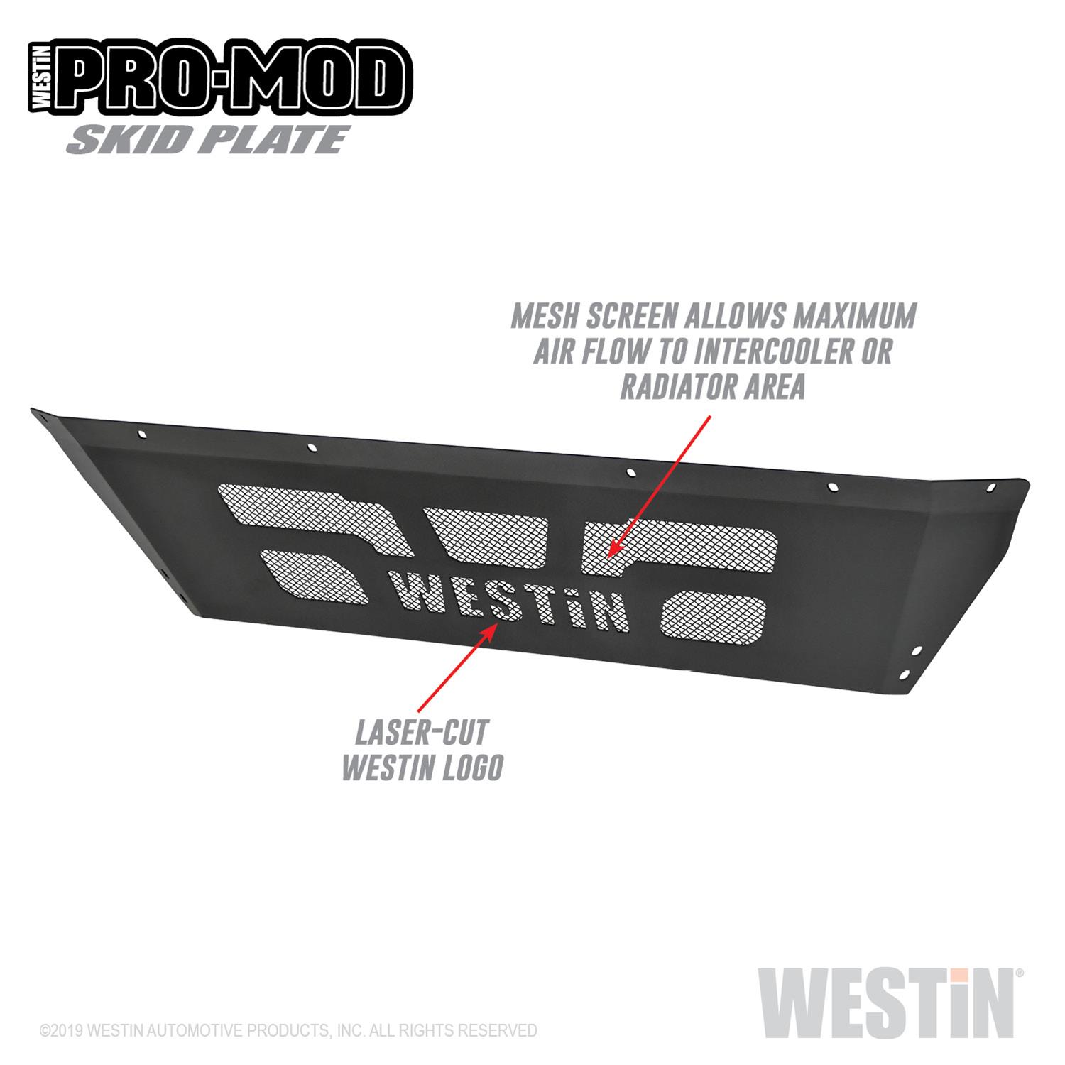 Westin Pro-Mod Skid Plates 58-71195 Plate, Front Bumper Location, Bolt-on, Steel, Black Textured Powdercoated, Ram, Each thumbnail 2