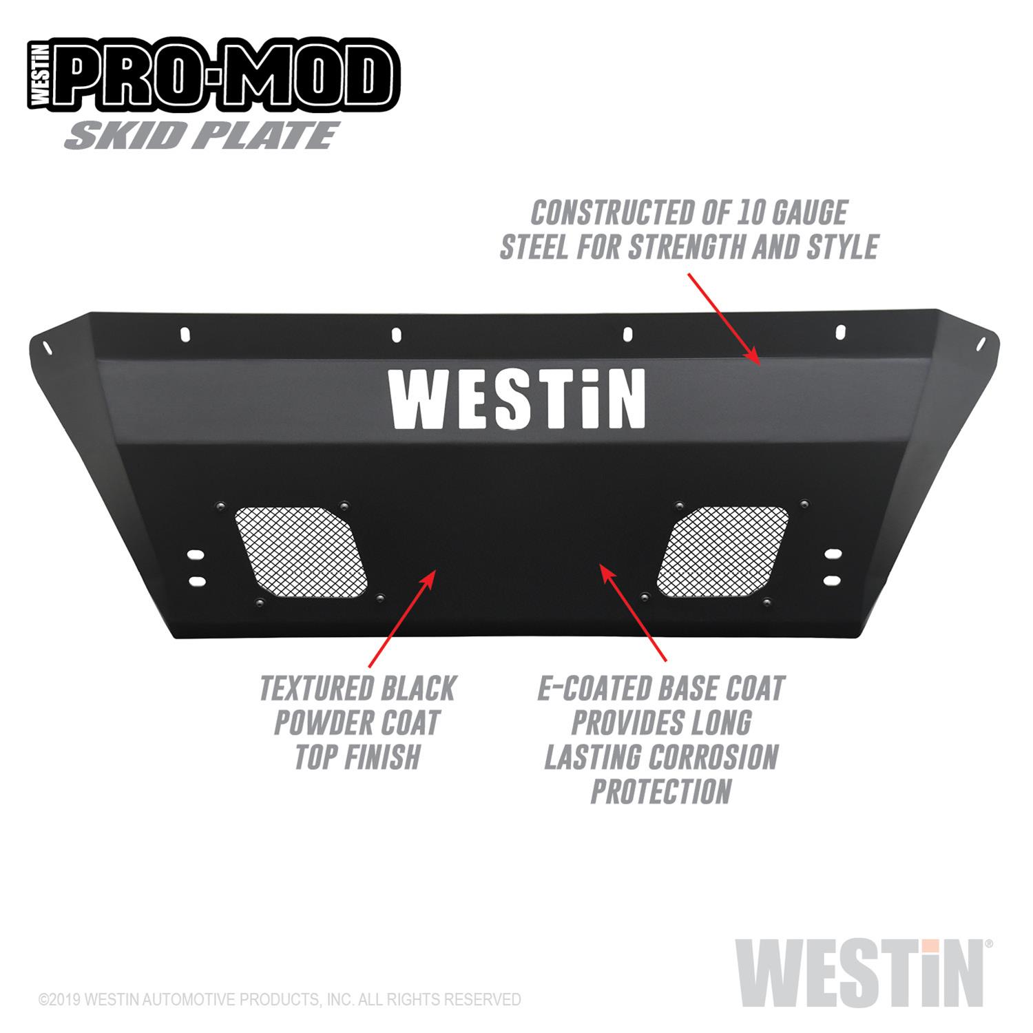 Westin 16-21 Toyota Tacoma Pro-Mod Skid Plate - Textured Black thumbnail 4
