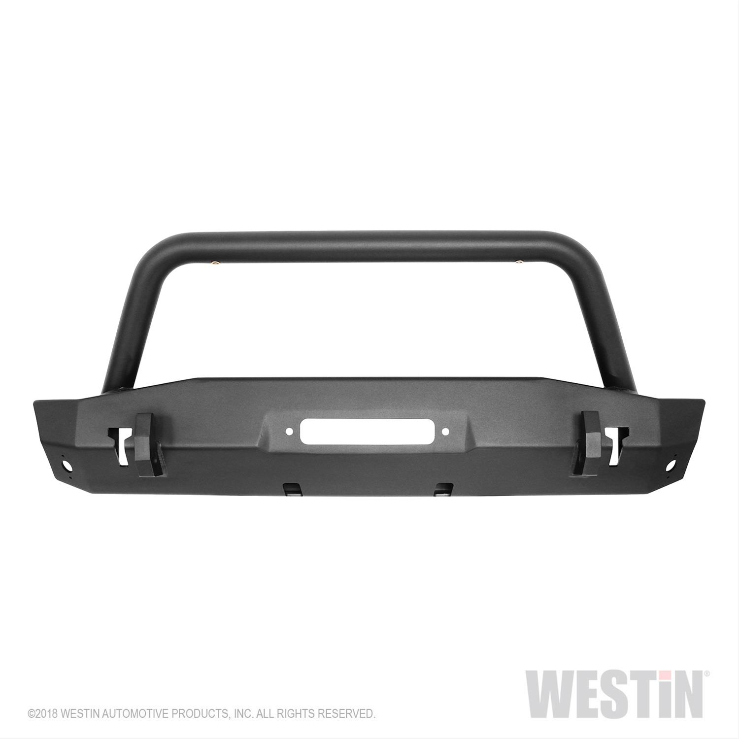 Westin WJ2 Stubby Front Bumpers 59-80015 Bumper, Stubby, Fabricated, Steel, Black Textured Powdercoated, Winch Mount, Bull Bar, Front, Jeep, Each thumbnail 7