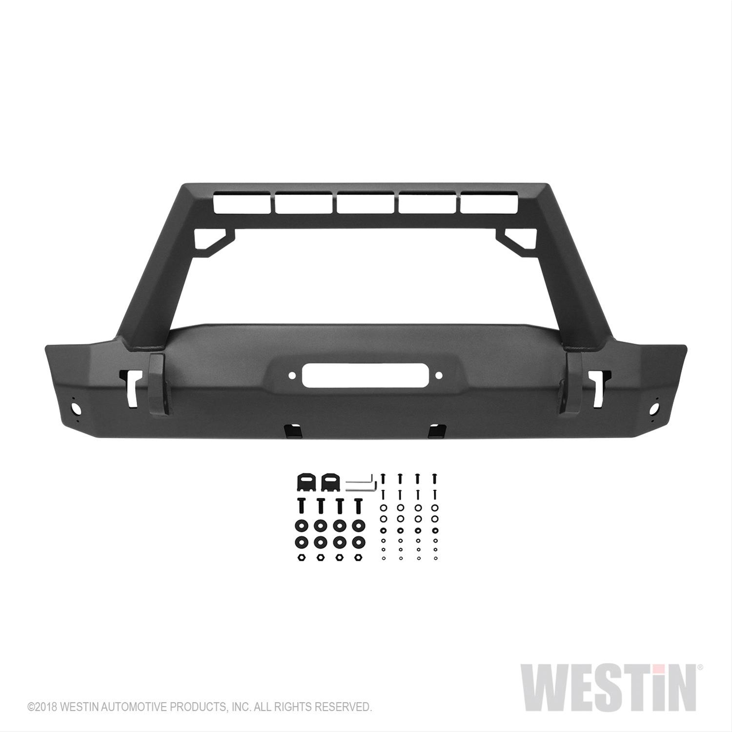 Westin WJ2 Stubby Front Bumpers for 2007-2017 WRANGLER, 2018 WRANGLER JK - 59-80025 Bumper, Stubby, Fabricated, Steel, Black Textured Powdercoated, Winch Mount, Front, Jeep, Each thumbnail 6
