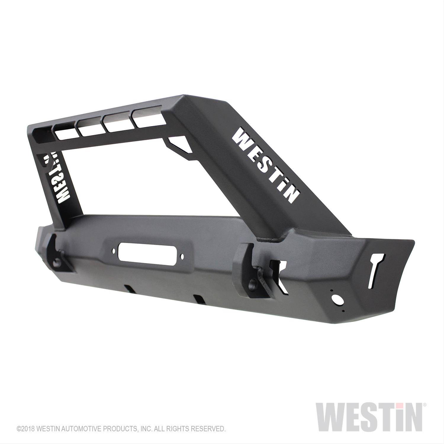 Westin WJ2 Stubby Front Bumpers for 2007-2017 WRANGLER, 2018 WRANGLER JK - 59-80025 Bumper, Stubby, Fabricated, Steel, Black Textured Powdercoated, Winch Mount, Front, Jeep, Each thumbnail 4
