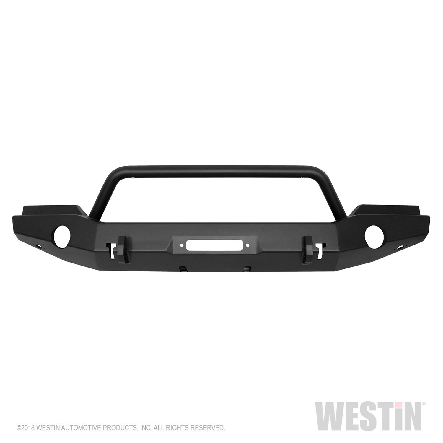 Westin 07-18 Jeep Wrangler JK WJ2 Full Width Front Bumper w/Bull Bar Textured Black thumbnail 2