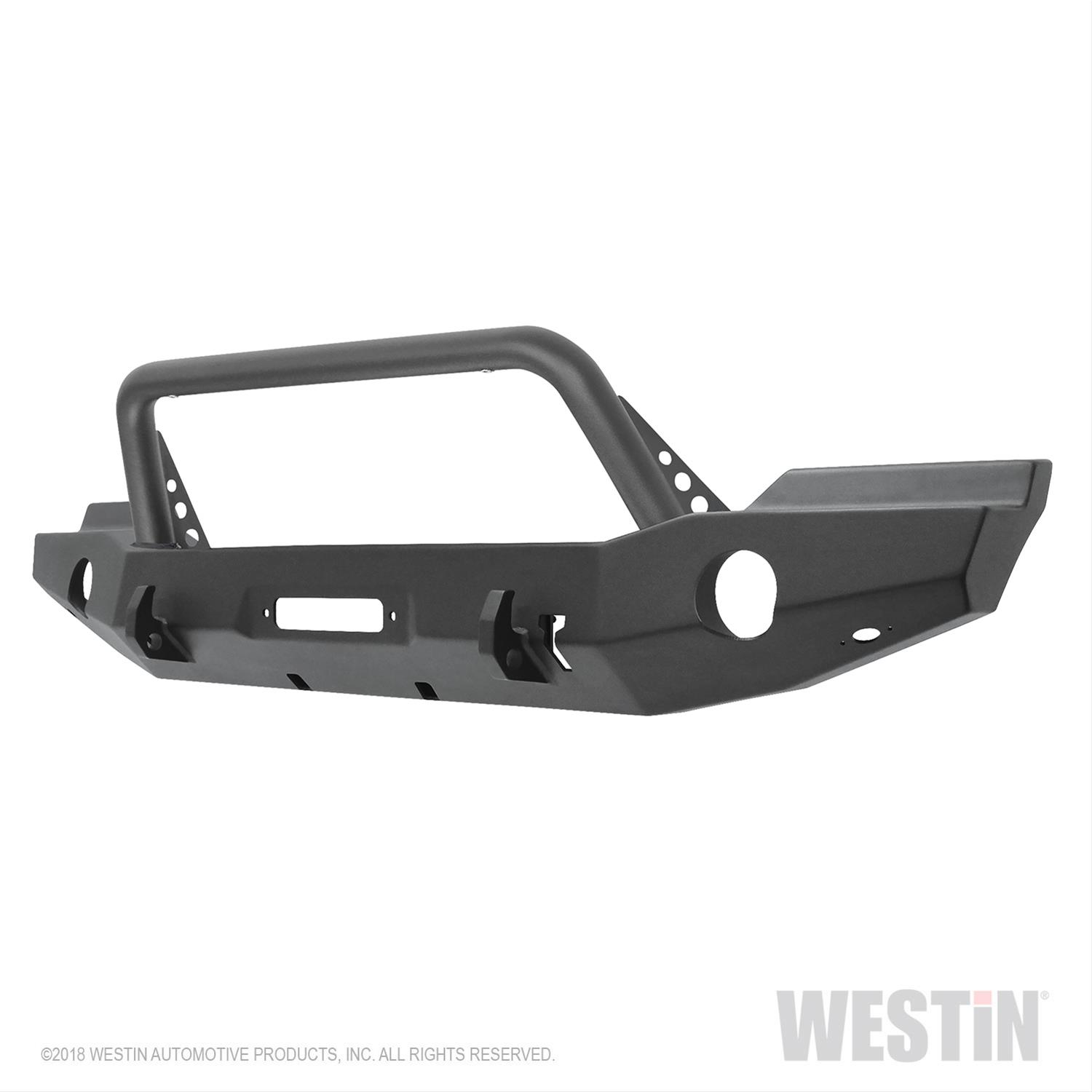 Westin 07-18 Jeep Wrangler JK WJ2 Full Width Front Bumper w/Bull Bar Textured Black thumbnail 3
