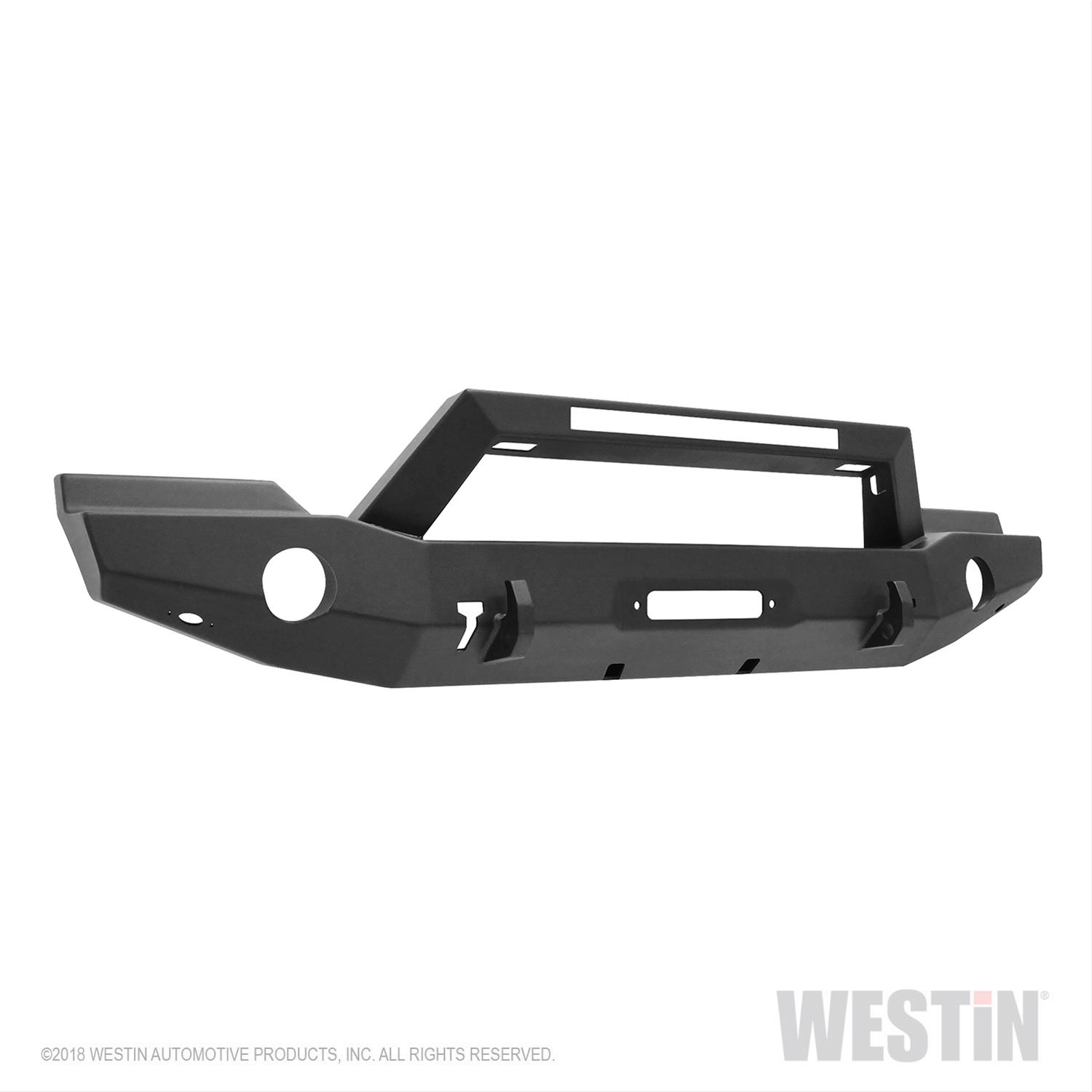 Westin 07-18 Jeep Wrangler JK WJ2 Full Width Front Bumper w/LED Light - Tex. Blk thumbnail 2