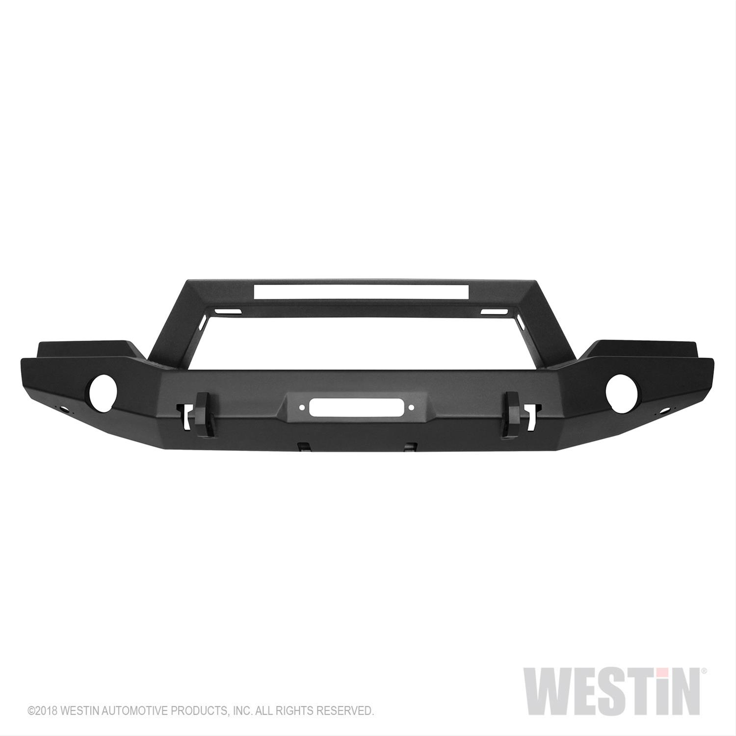 Westin 07-18 Jeep Wrangler JK WJ2 Full Width Front Bumper w/LED Light - Tex. Blk thumbnail 3