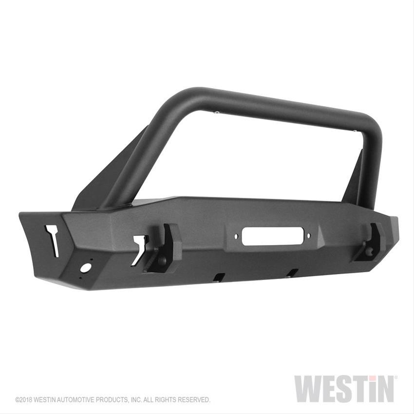 Westin 18-22 Jeep Wrangler JL / 20-22 Gladiator WJ2 Stubby Front Bumper w/Bull Bar - Tex. Blk thumbnail 6