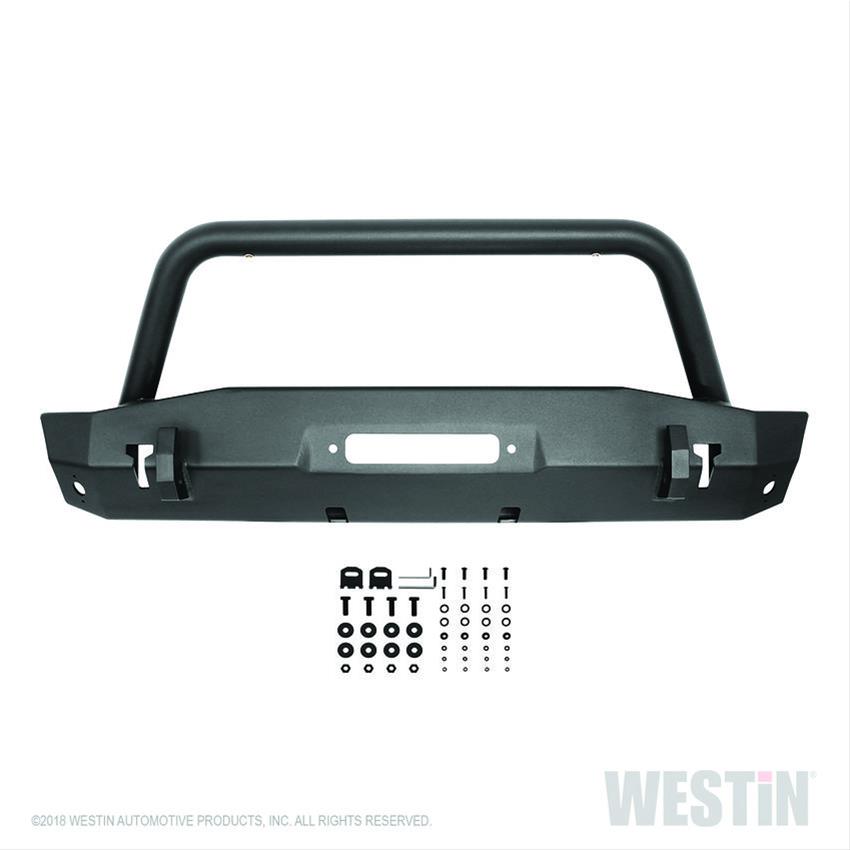 Westin 18-22 Jeep Wrangler JL / 20-22 Gladiator WJ2 Stubby Front Bumper w/Bull Bar - Tex. Blk thumbnail 5
