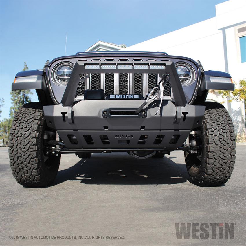 Westin 18-19 Jeep Wrangler JL WJ2 Stubby Front Bumper - Textured Black thumbnail 2