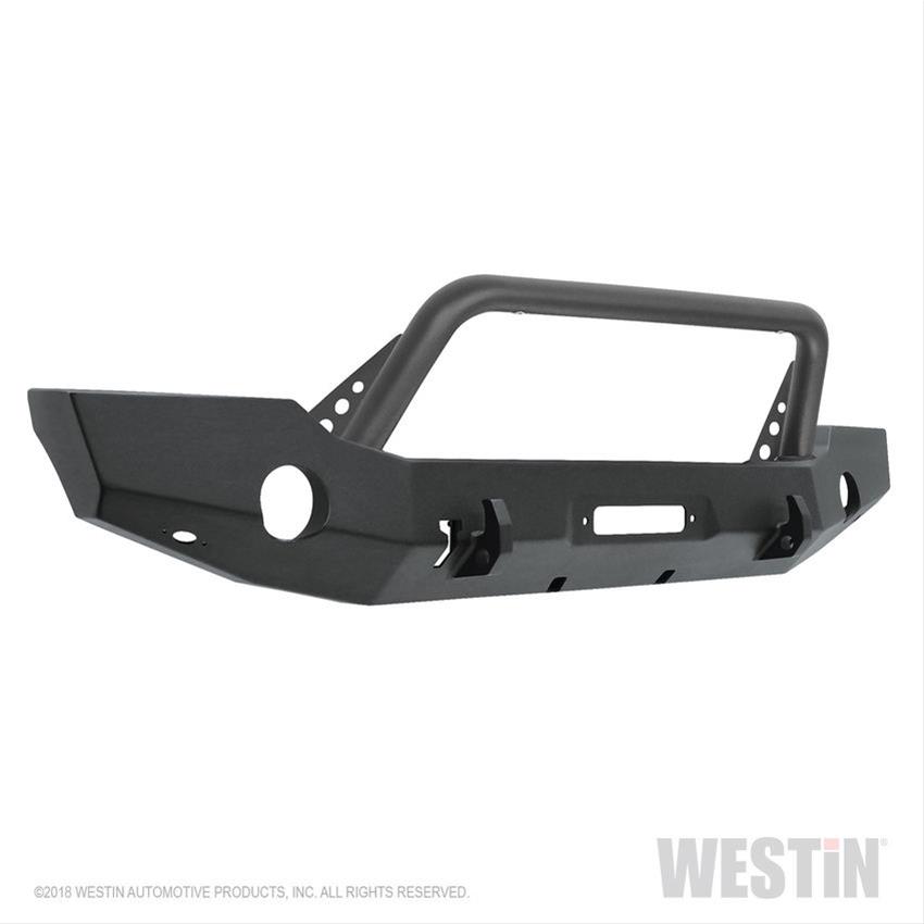 Westin 18-19 Jeep Wrangler JL WJ2 Full Width Front Bumper w/Bull Bar Textured Black thumbnail 6