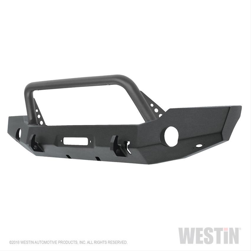 Westin 18-19 Jeep Wrangler JL WJ2 Full Width Front Bumper w/Bull Bar Textured Black thumbnail 5