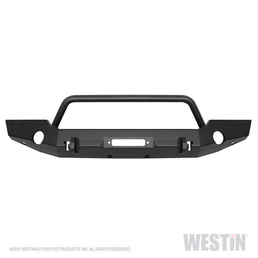 Westin 18-19 Jeep Wrangler JL WJ2 Full Width Front Bumper w/Bull Bar Textured Black thumbnail 7