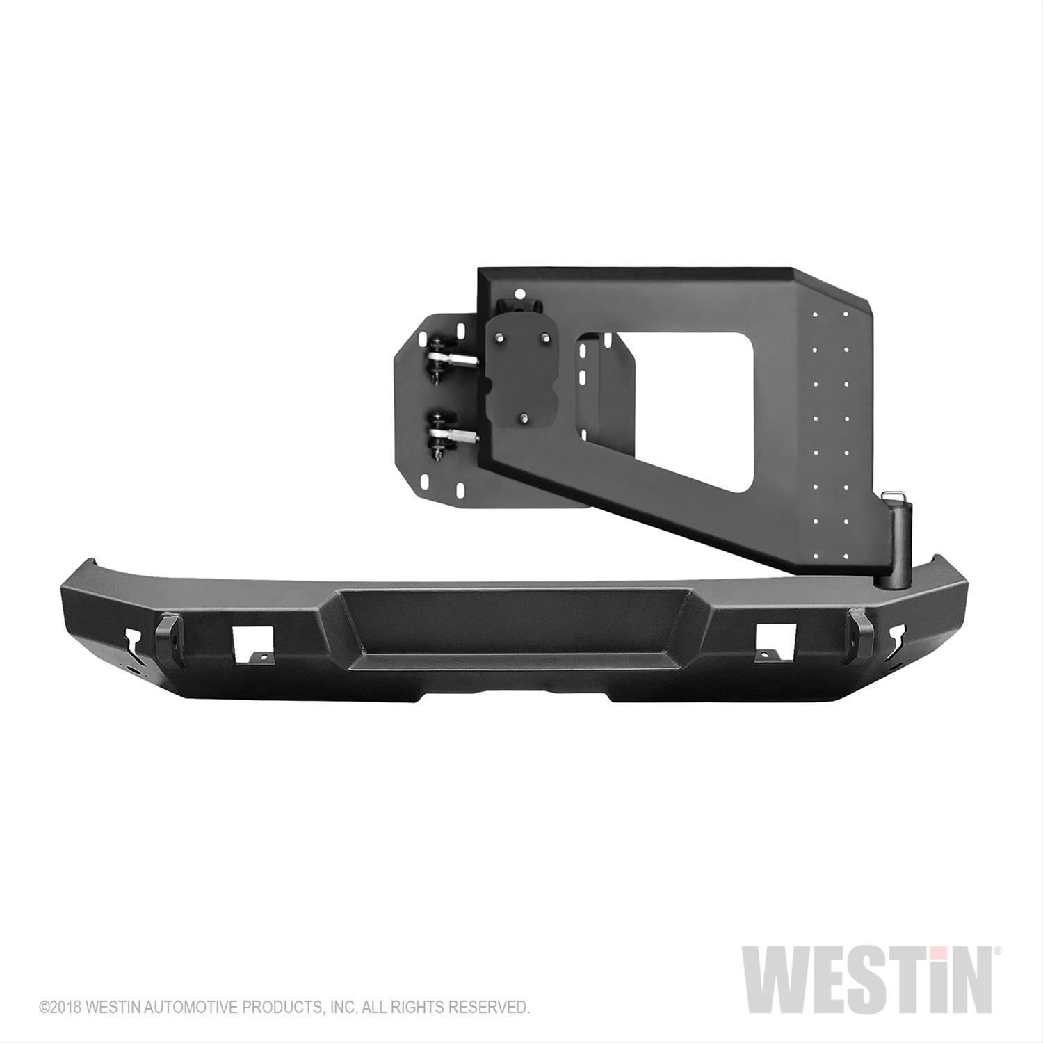 Westin Jeep Wrangler JK 07-18 WJ2 Rear Bumper w/ Tire Carrier (1x wes59-82015A, 1x wes59-82015B) thumbnail 2