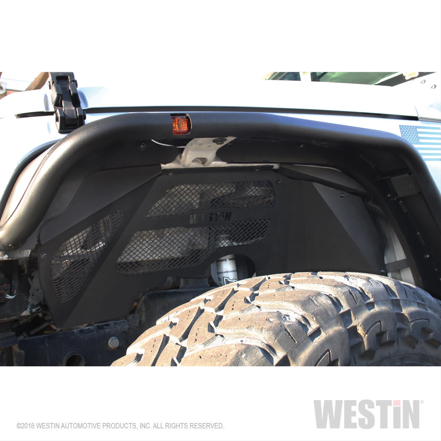Westin 07-18 Jeep Wrangler JK Inner Fenders - Front - Textured Black thumbnail 2