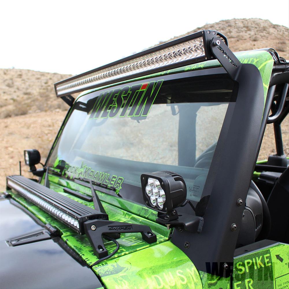 Westin/Snyper 07-17 Jeep Wrangler Snyper Pillar LED Light Mount - Textured Black thumbnail 2