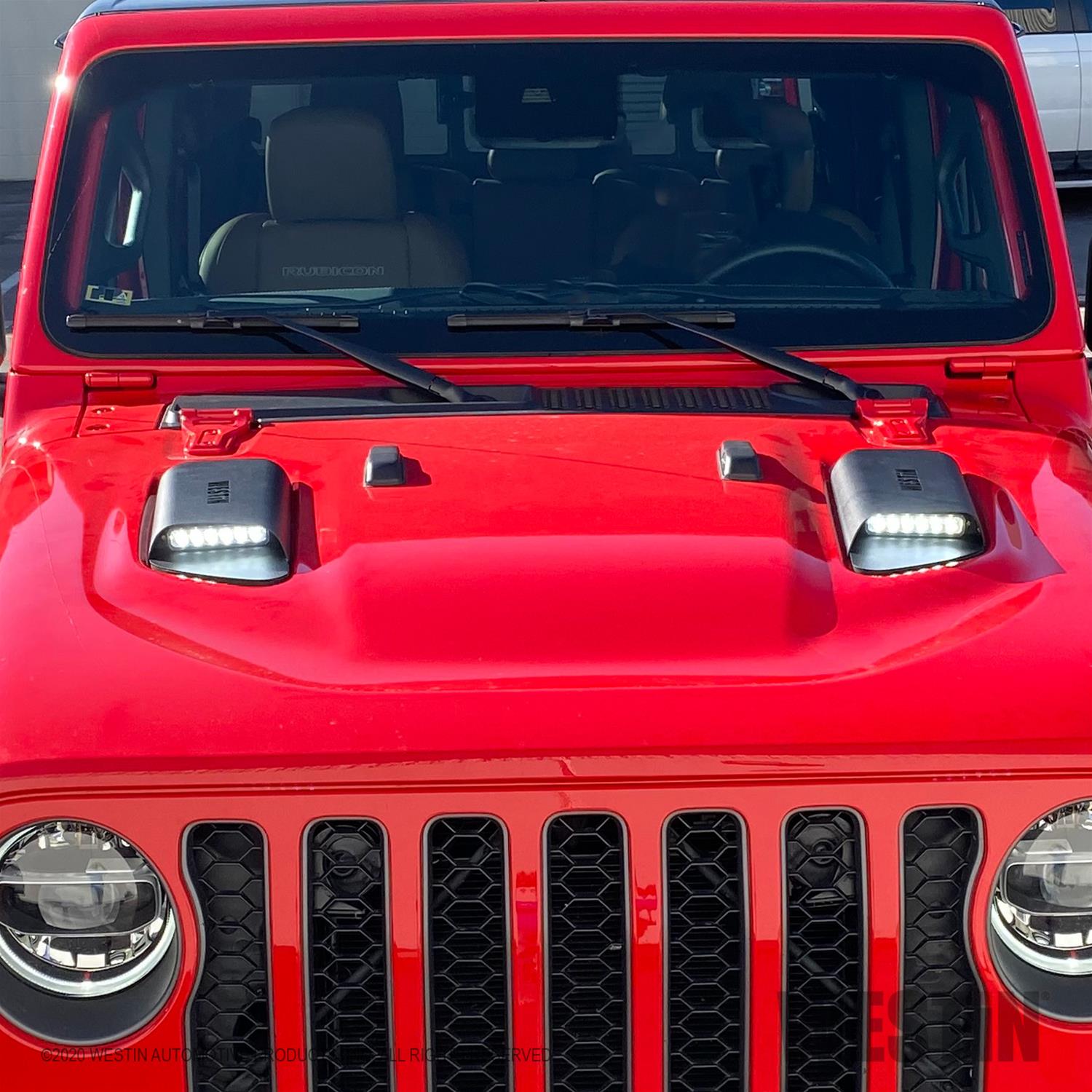 Westin 18-20 Jeep Wrangler JL 2dr LED Hood Scoops - Textured Black thumbnail 3
